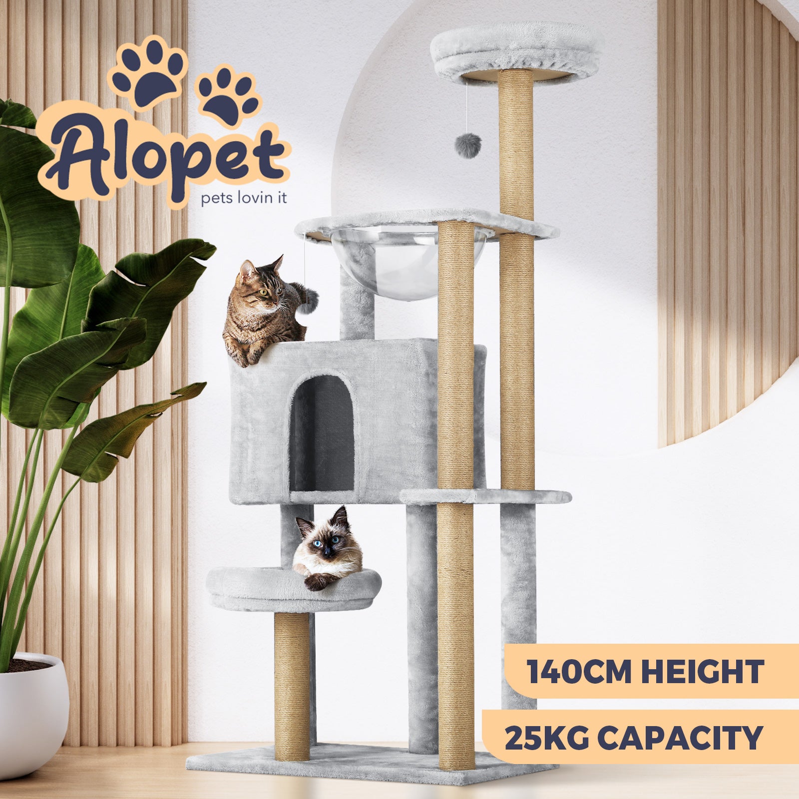 Alopet Cat Tree Tower Scratching Post Scratcher Cats Condo House Bed Furniture - Sunyee