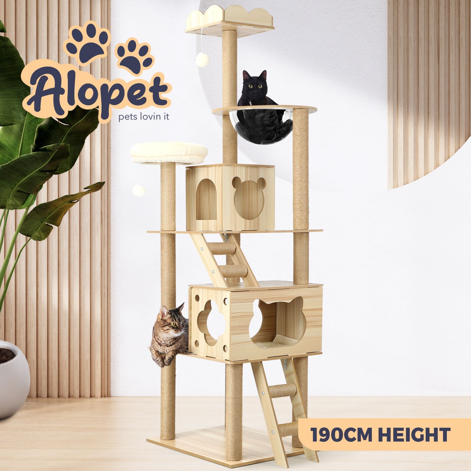 Alopet Cat Tree Tower Scratching Post Scratcher Cats Condo House Bed Furniture - Sunyee