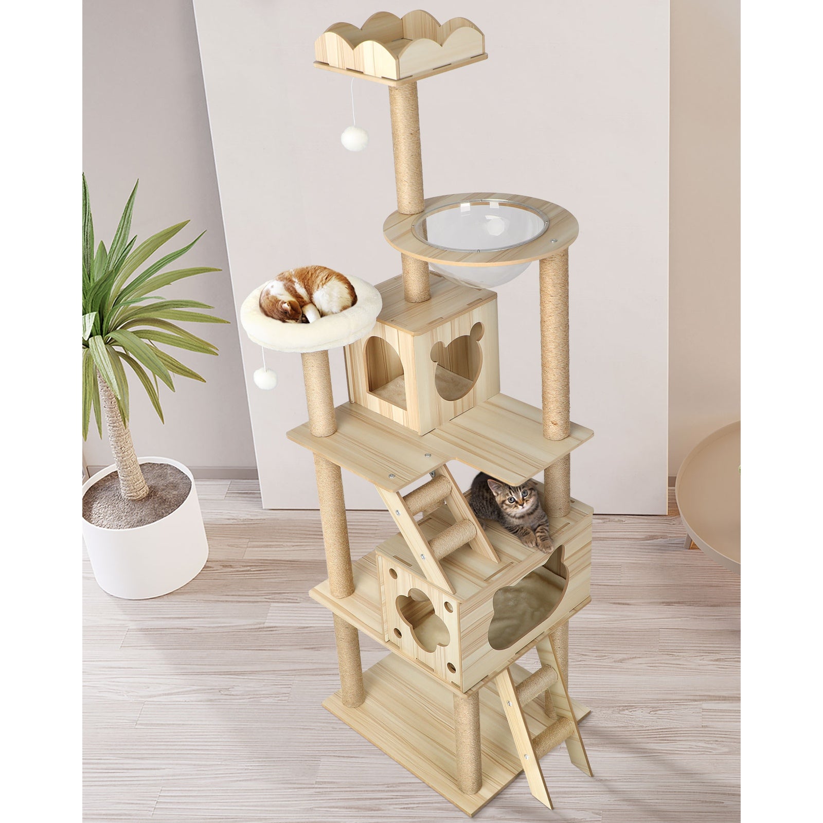 Alopet Cat Tree Scratching Post Scratcher Tower Wood Condo House Bed Large 190CM - Sunyee