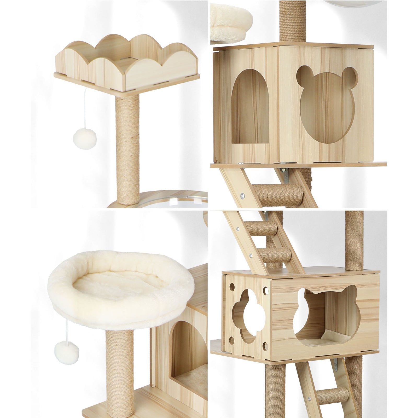 Alopet Cat Tree Scratching Post Scratcher Tower Wood Condo House Bed Large 190CM - Sunyee