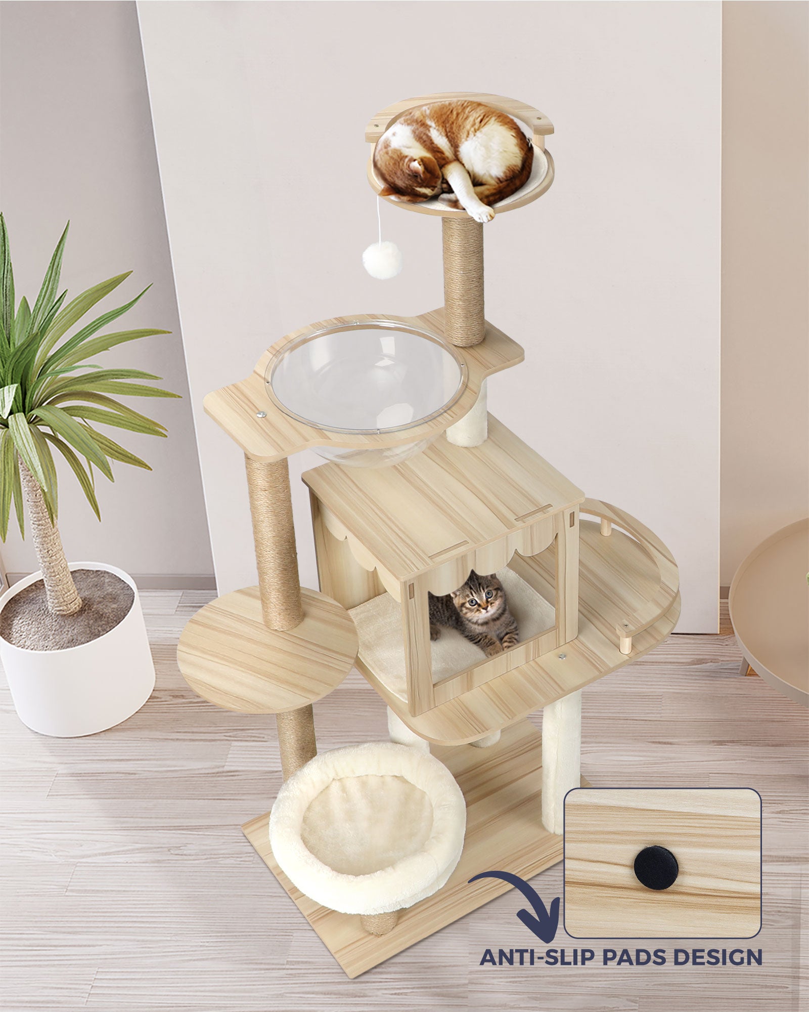 Alopet Cat Tree Scratching Post Tower Condo Scratchers Kitten Furniture 131cm - Sunyee