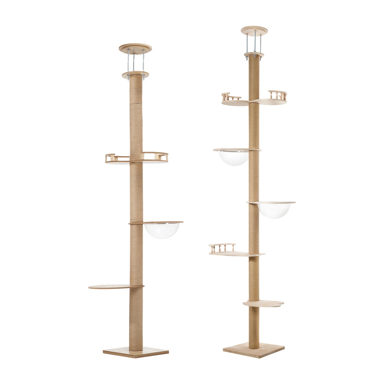 Alopet Cat Tree Wood Tower Scratching 270-300cm Post Scratcher Floor to Ceiling - Sunyee