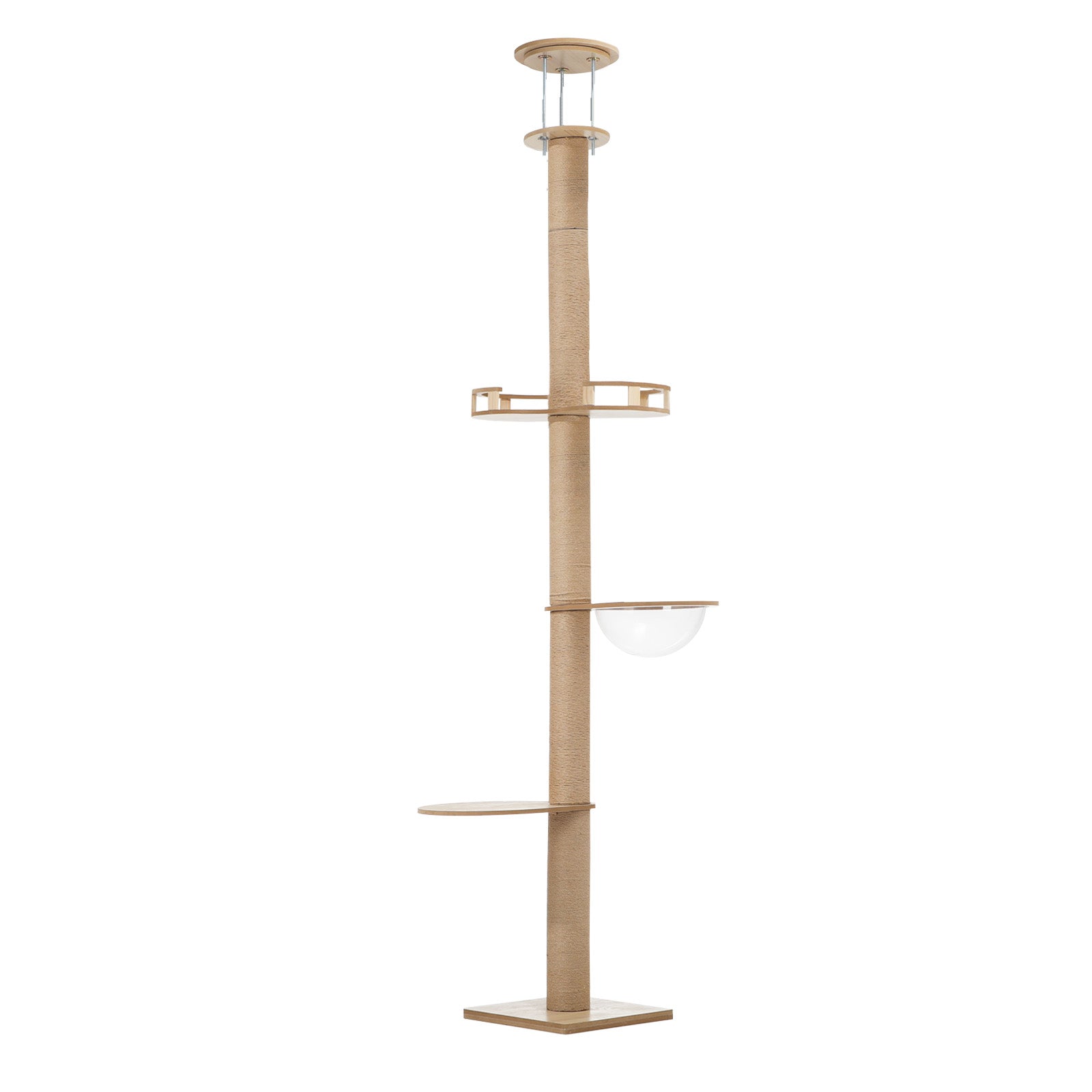 Alopet Cat Tree Wood Tower Scratching 270-300cm Post Scratcher Floor to Ceiling - Sunyee
