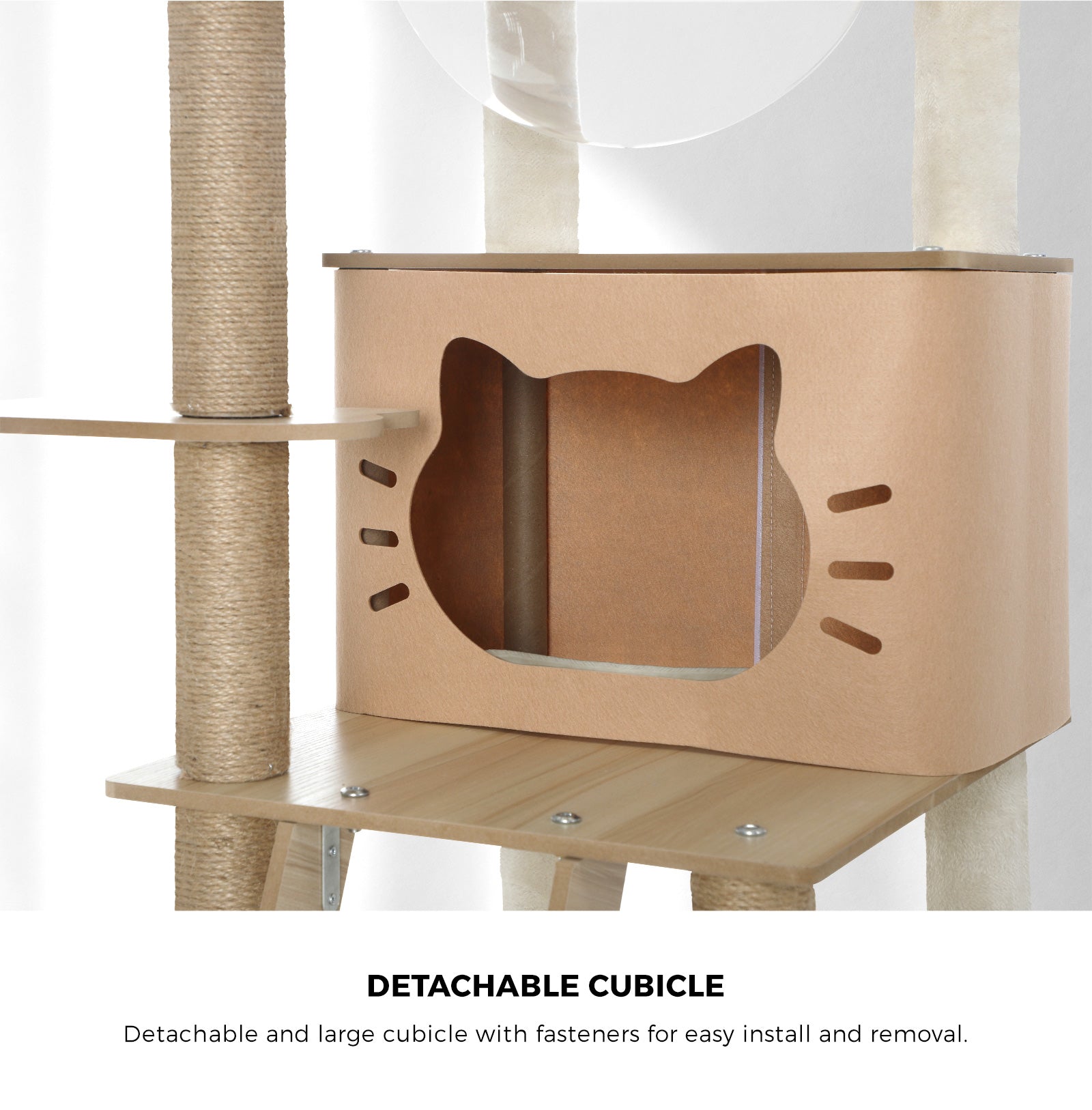 Alopet Cat Tree Tower Scratching Post Wood Scratcher Condo Detachable House - Sunyee