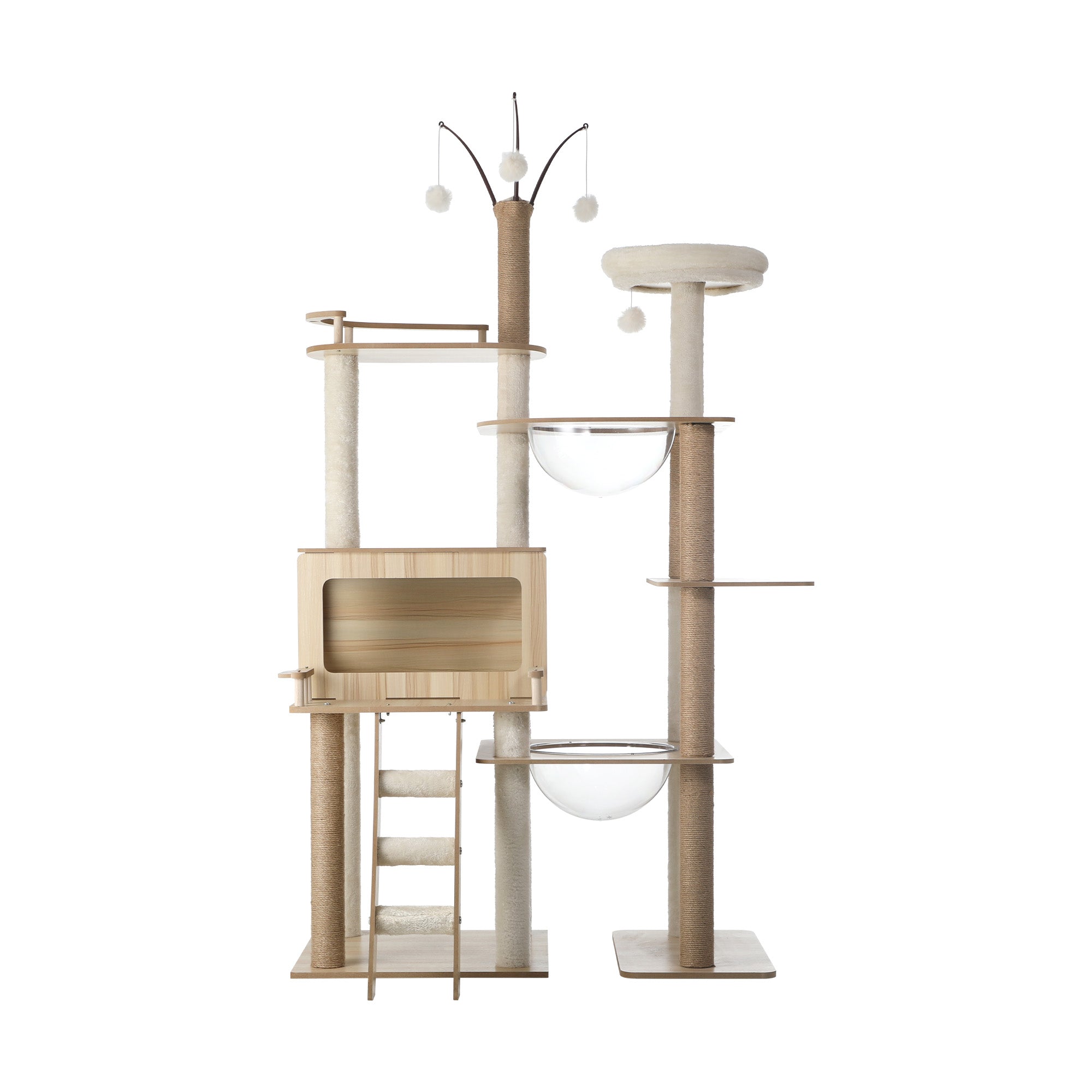 Alopet Large Cat Tree Wood Scratcher Scratching Post Tower Condo House Bed 172cm - Sunyee