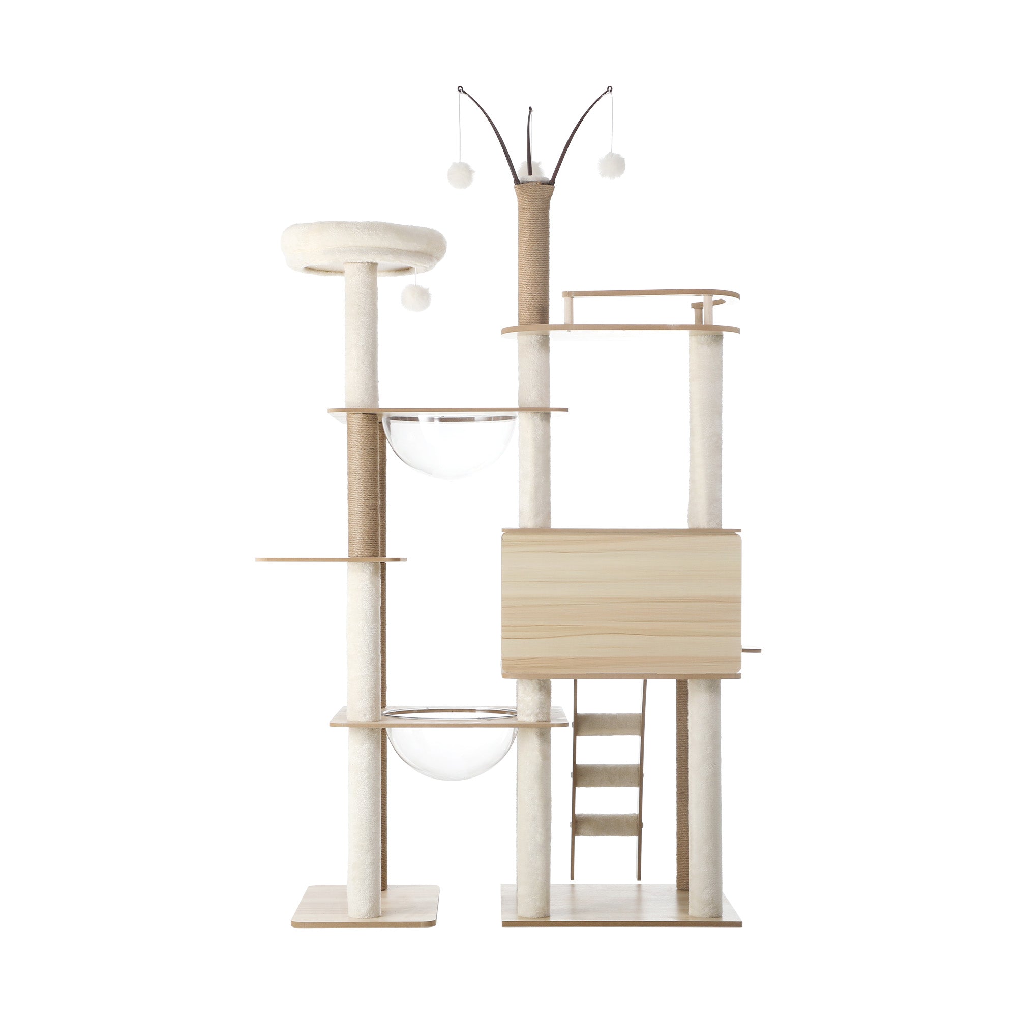Alopet Large Cat Tree Wood Scratcher Scratching Post Tower Condo House Bed 172cm - Sunyee