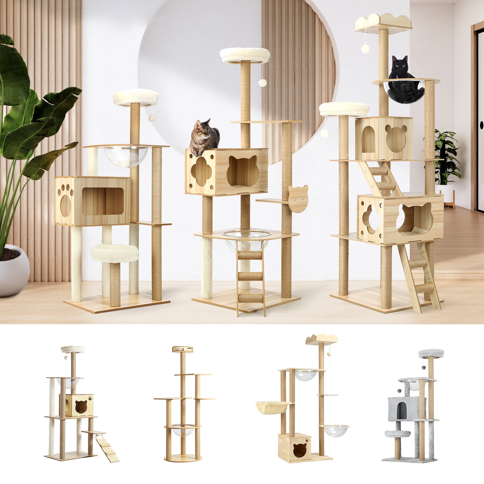 Alopet Cat Tree Tower Scratching Post Scratcher Cats Condo House Bed Furniture - Sunyee