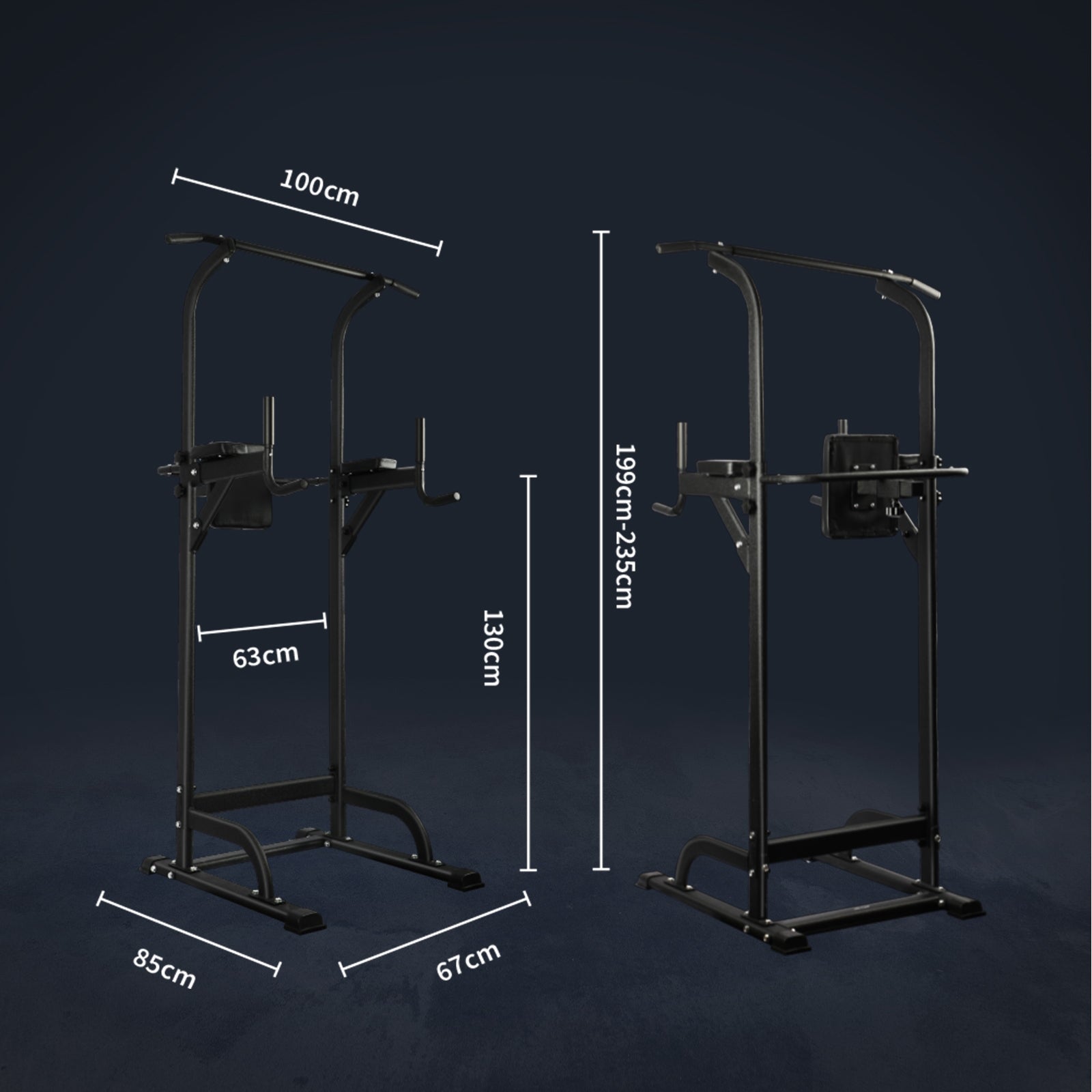 Finex Power Tower Chin Up Station Push Pull Up Bar Knee Raise Weight Dip Gym - Sunyee