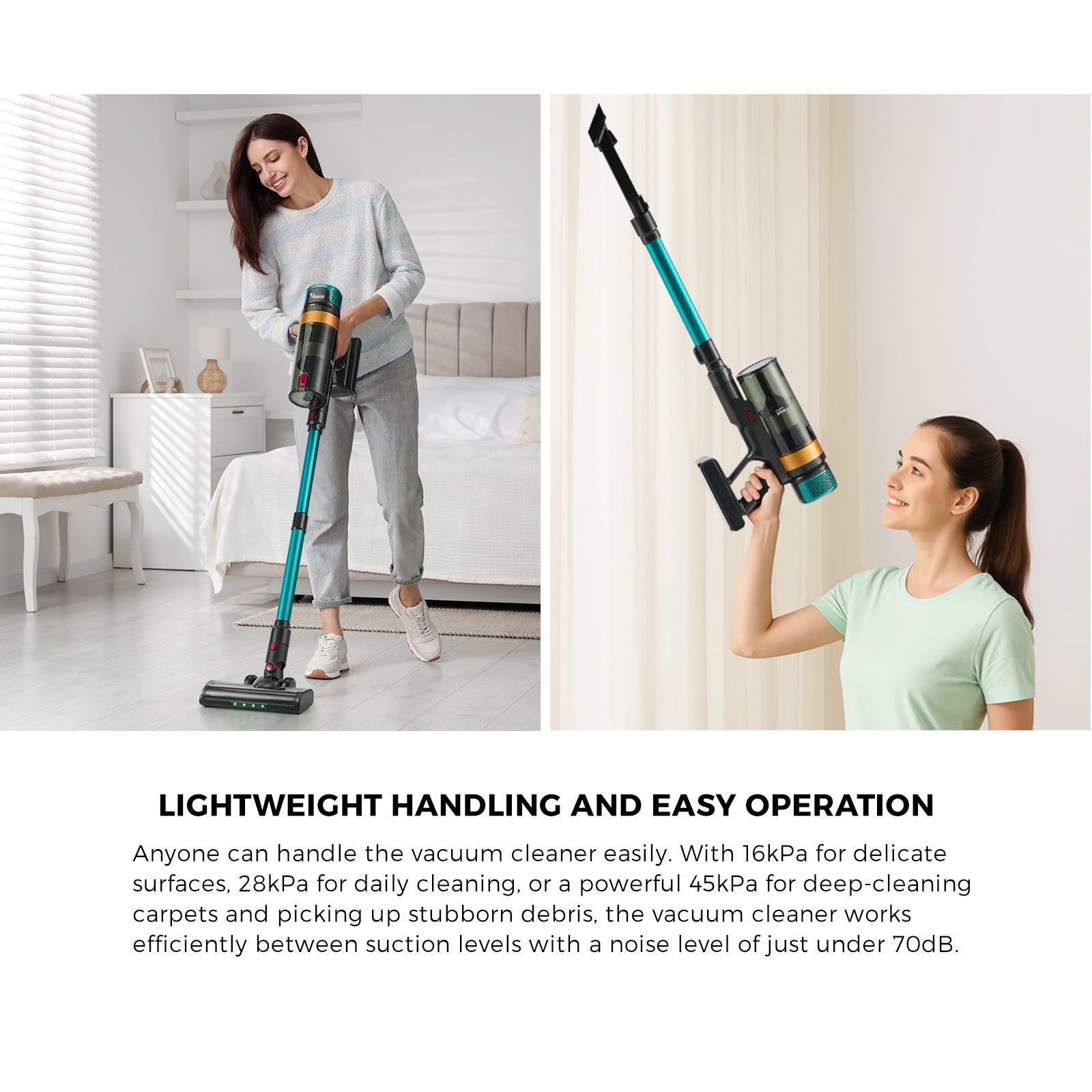 Vevare Cordless Stick Vacuum Cleaner Handstick Bagless Vac Handheld 45KPA - Sunyee