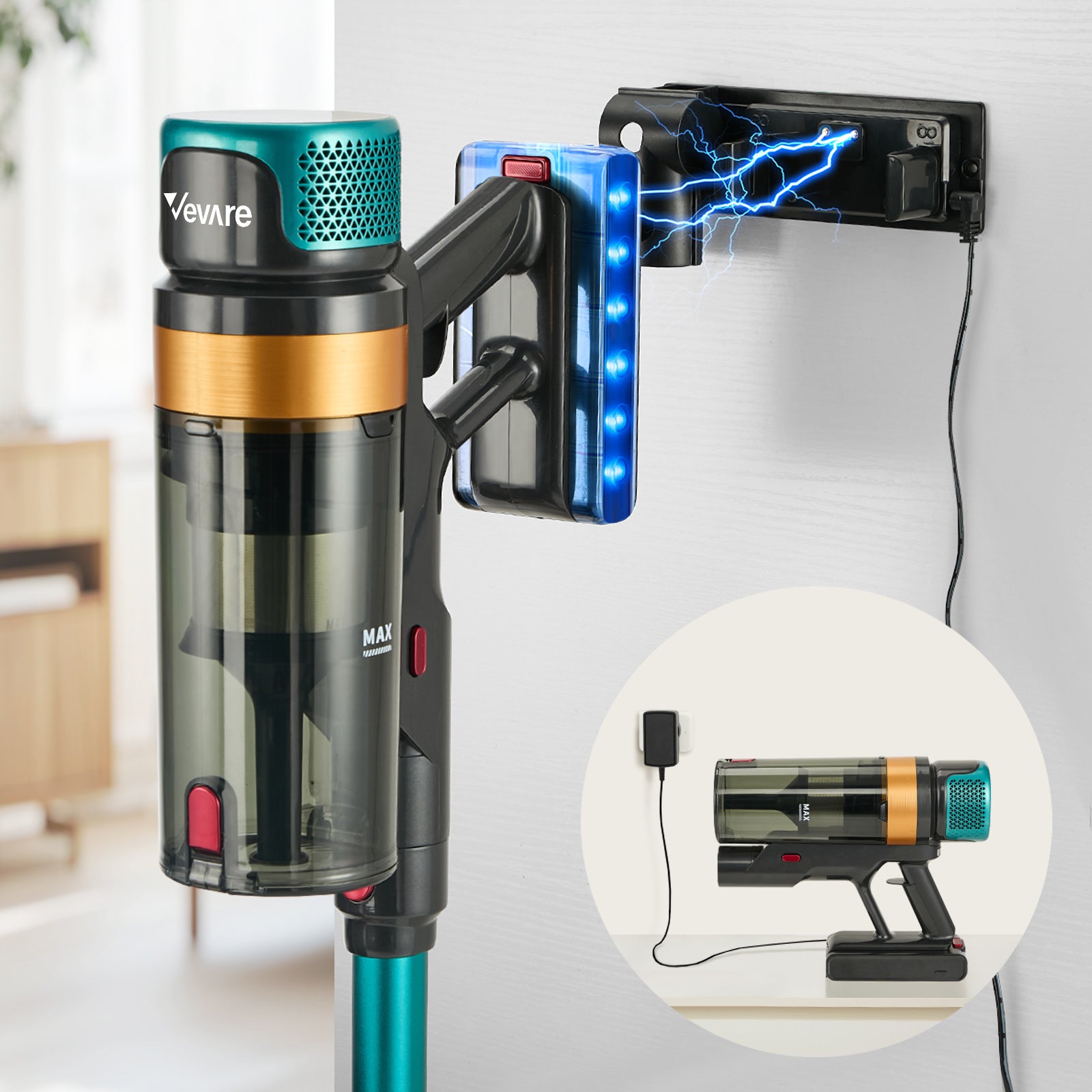 Vevare Cordless Stick Vacuum Cleaner Handstick Bagless Vac Handheld 45KPA - Sunyee