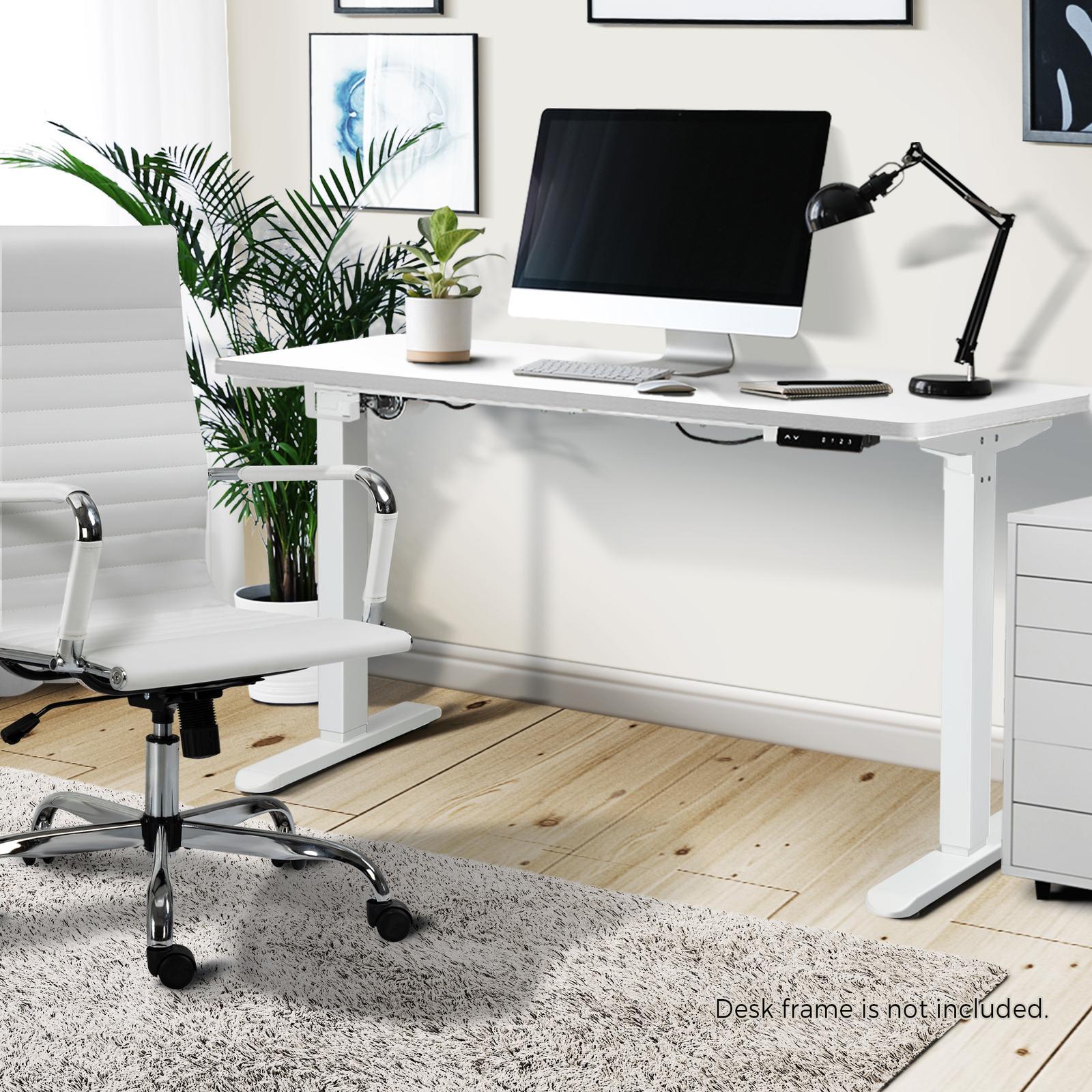 Oikiture Standing Desk Top Adjustable Electric Desk Board Computer Table White - Sunyee