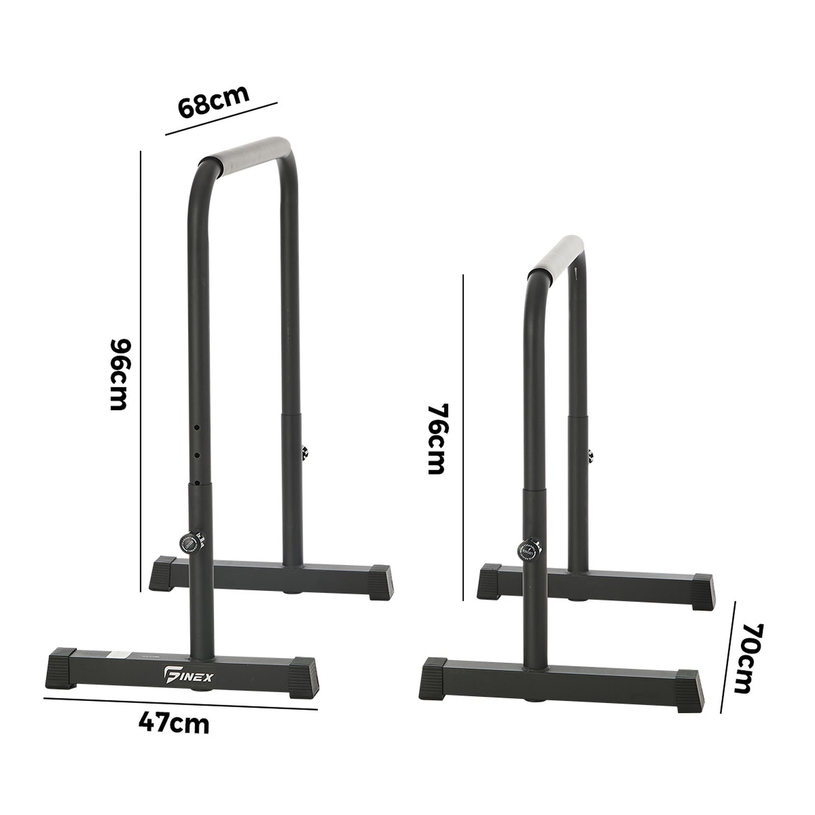 Finex Parallel Dip Bar Station Adjustable Dip Stand Station Push Up Gym Fitness - Sunyee