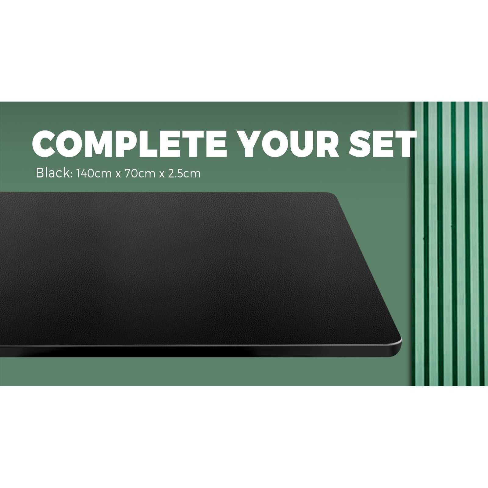 Oikiture Standing Desk Table Top Only For Office Computer Desk Black 140cm - Sunyee