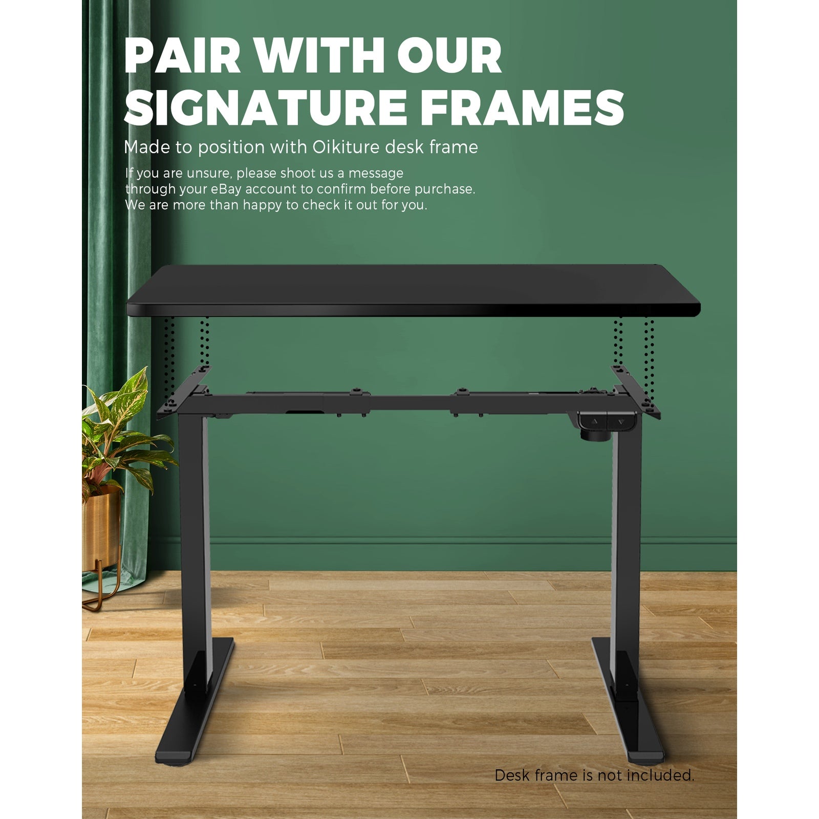 Oikiture Standing Desk Table Top Only For Office Computer Desk Black 140cm - Sunyee