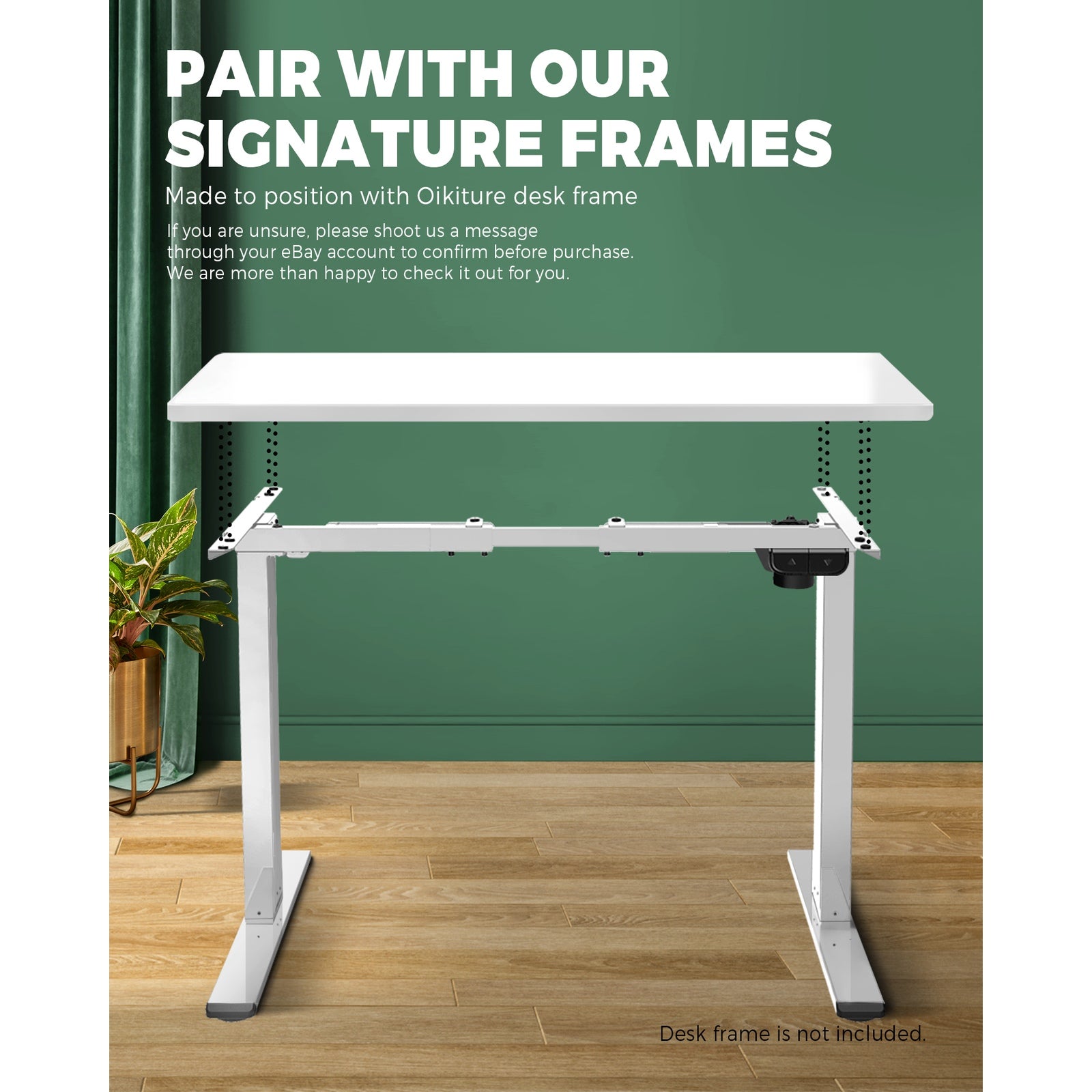 Oikiture Standing Desk Table Top Only For Office Computer Desk White 140cm - Sunyee