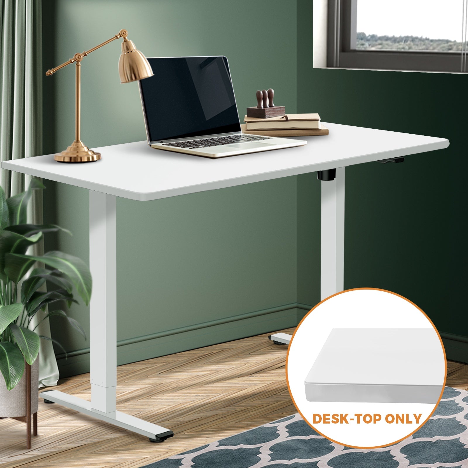 Oikiture Standing Desk Table Top Only For Office Computer Desk White 140cm - Sunyee
