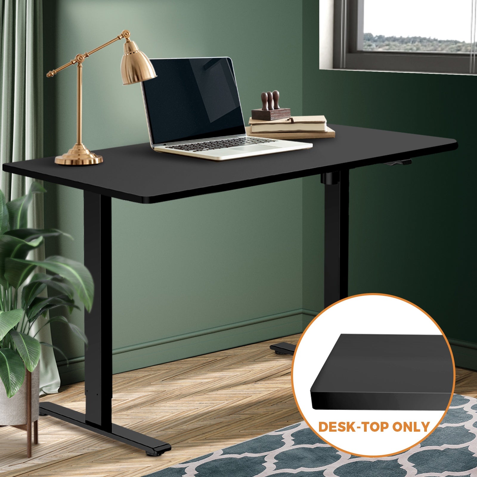 Oikiture Standing Desk Table Top Only For Office Computer Desk Black 120cm - Sunyee