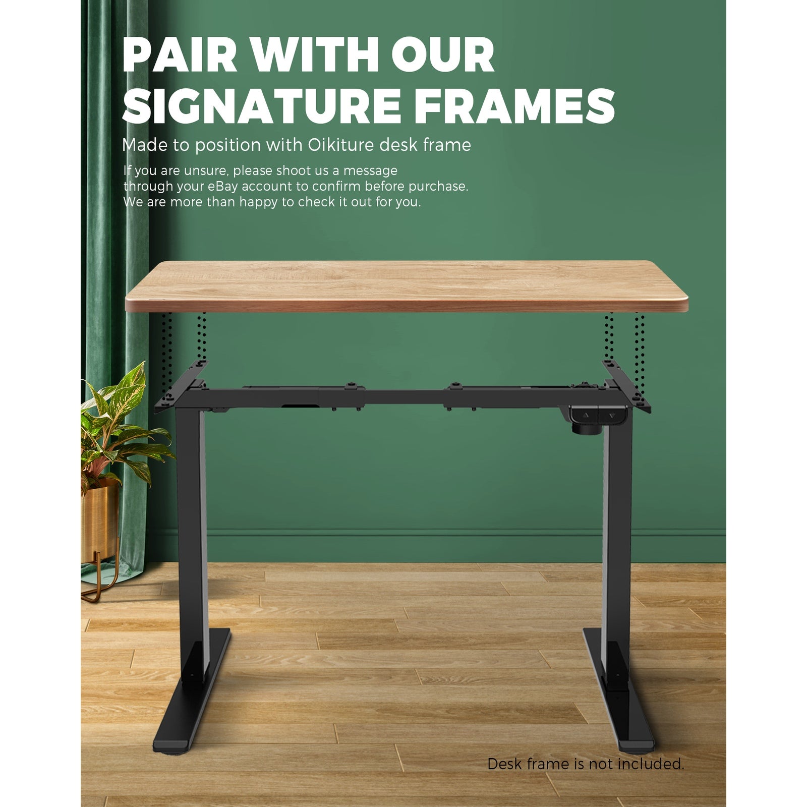 Oikiture Standing Desk Table Top Only For Office Computer Desk Oak 120cm - Sunyee