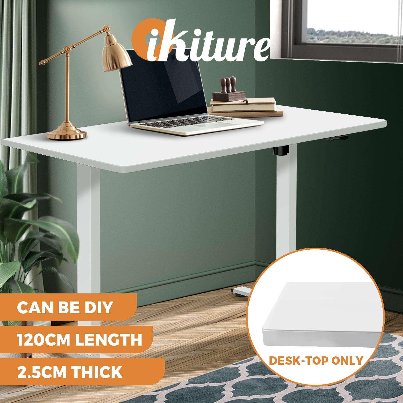 Oikiture Standing Desk Motorised Height Adjustable Stand Office Computer Table - Sunyee