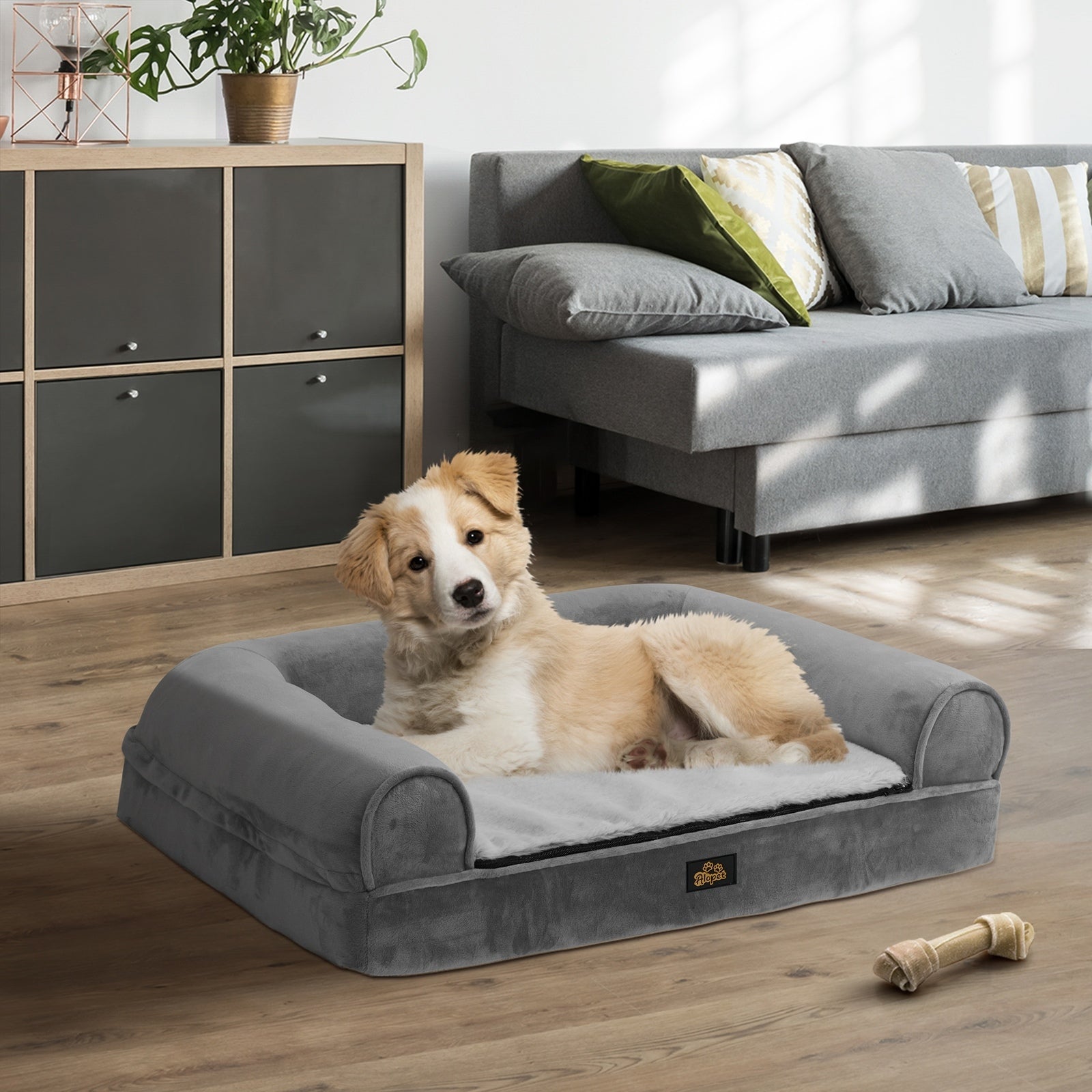 Alopet Orthopedic Dog Bed Memory Foam Pet Calming Sofa Removable Cover Large - Sunyee
