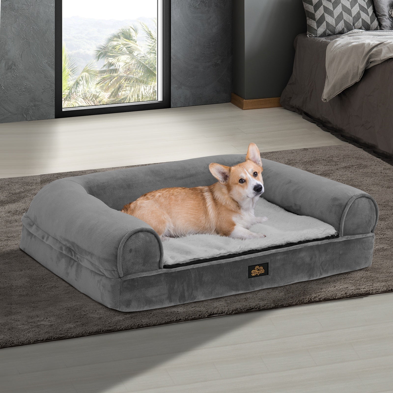 Alopet Pet Calming Bed Memory Foam Dog Orthopedic Sofa Removable Cover XX Large - Sunyee