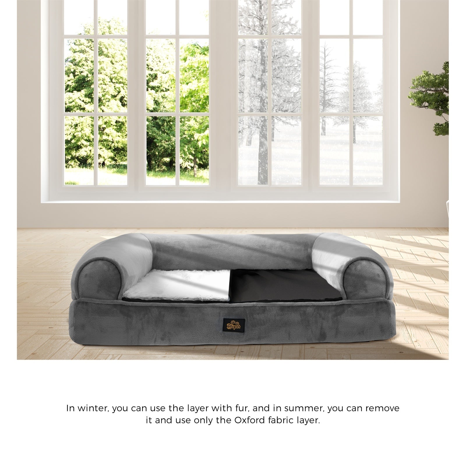 Alopet Pet Calming Bed Memory Foam Dog Orthopedic Sofa Removable Cover XX Large - Sunyee