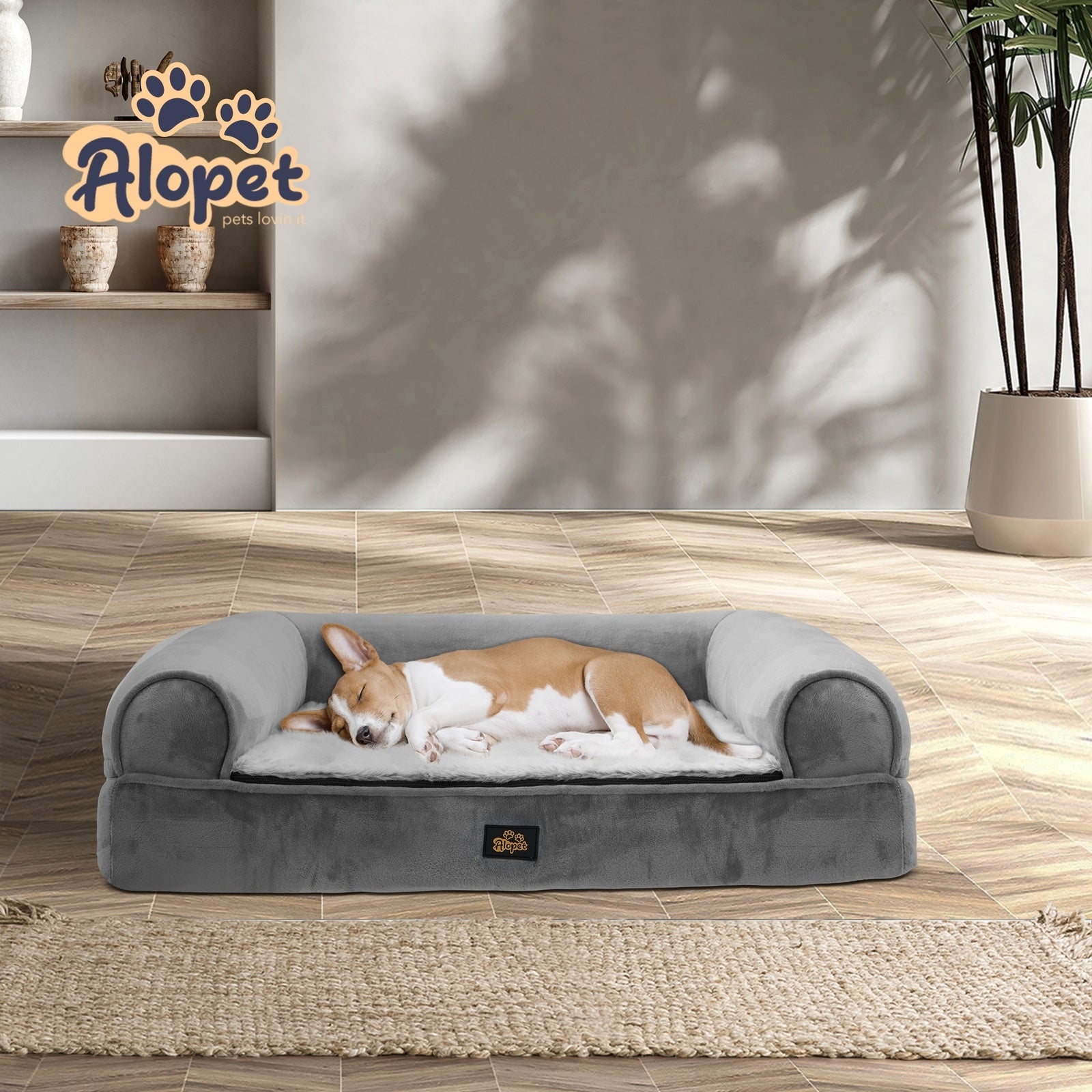 Alopet Pet Calming Bed Memory Foam Dog Orthopedic Sofa Removable Cover XX Large - Sunyee
