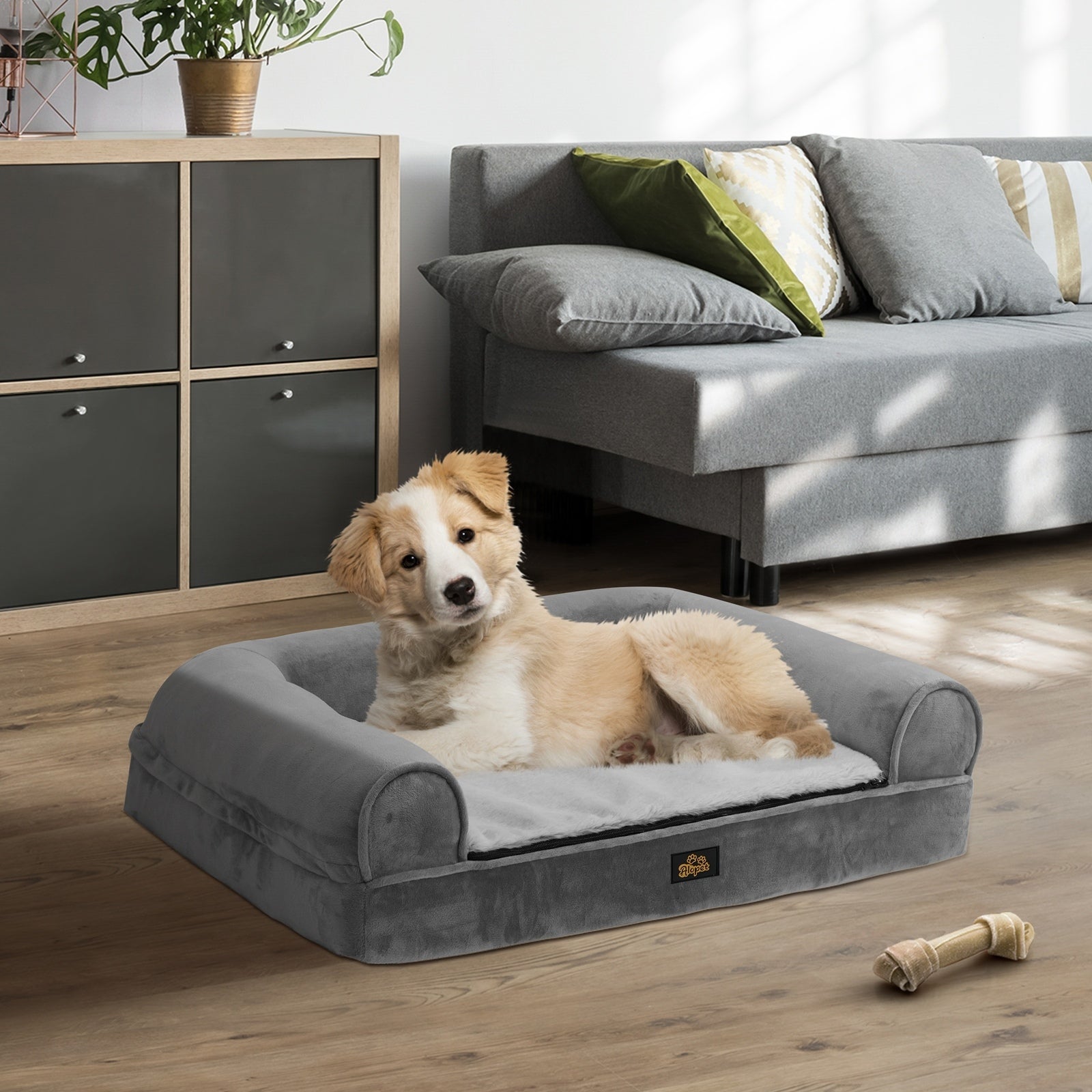 Alopet Pet Dog Calming Bed Memory Foam Orthopedic Cat Sofa Removable Cushion - Sunyee