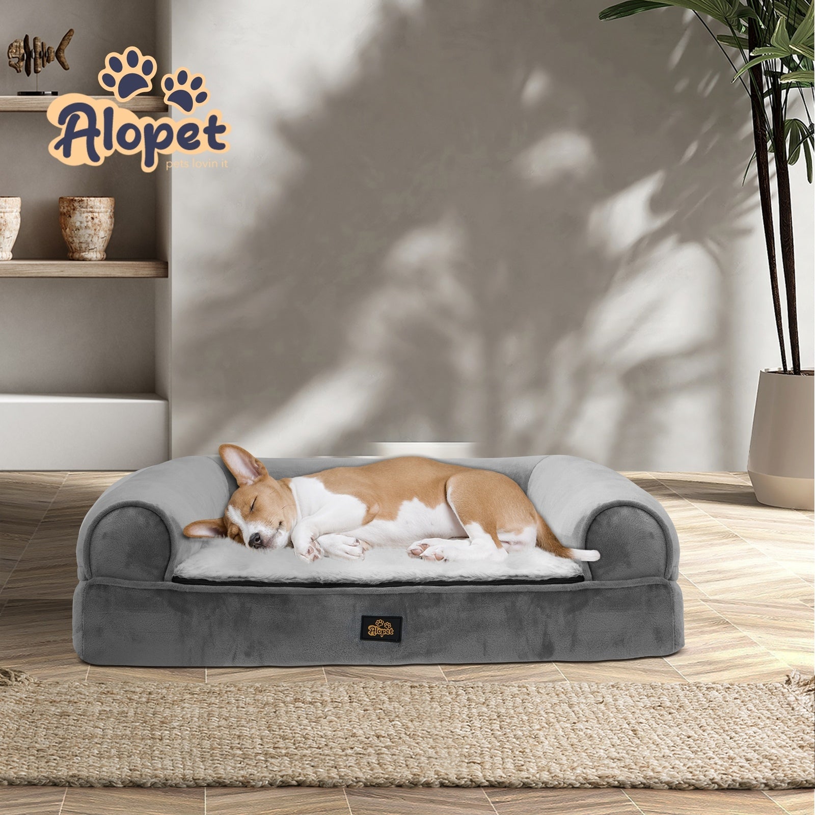 Alopet Pet Dog Calming Bed Memory Foam Orthopedic Cat Sofa Removable Cushion - Sunyee