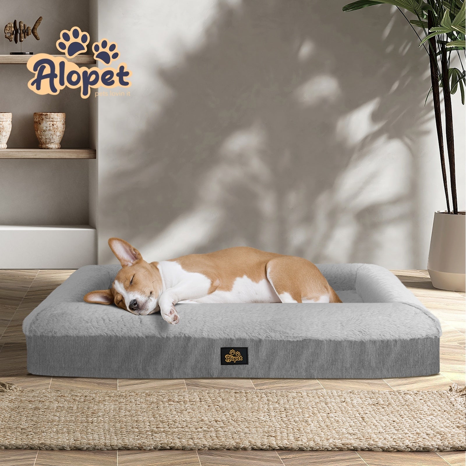 Alopet Orthopedic Dog Sofa Beds Pet Cat Calming Mat Washable Removable Medium - Sunyee