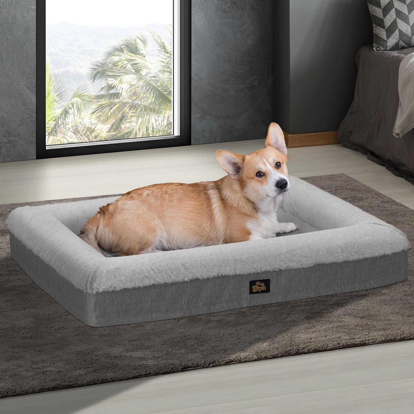 Alopet Orthopedic Dog Sofa Beds Pet Cushion Calming Mat Washable Removable Large - Sunyee