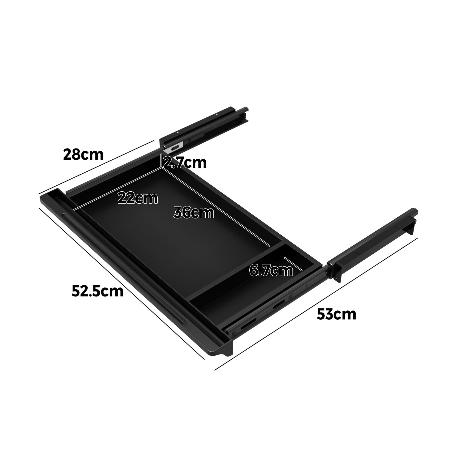 Oikiture Under Desk Drawer Pull-Out Drawer Sliding Tray Storage Organizer Black - Sunyee