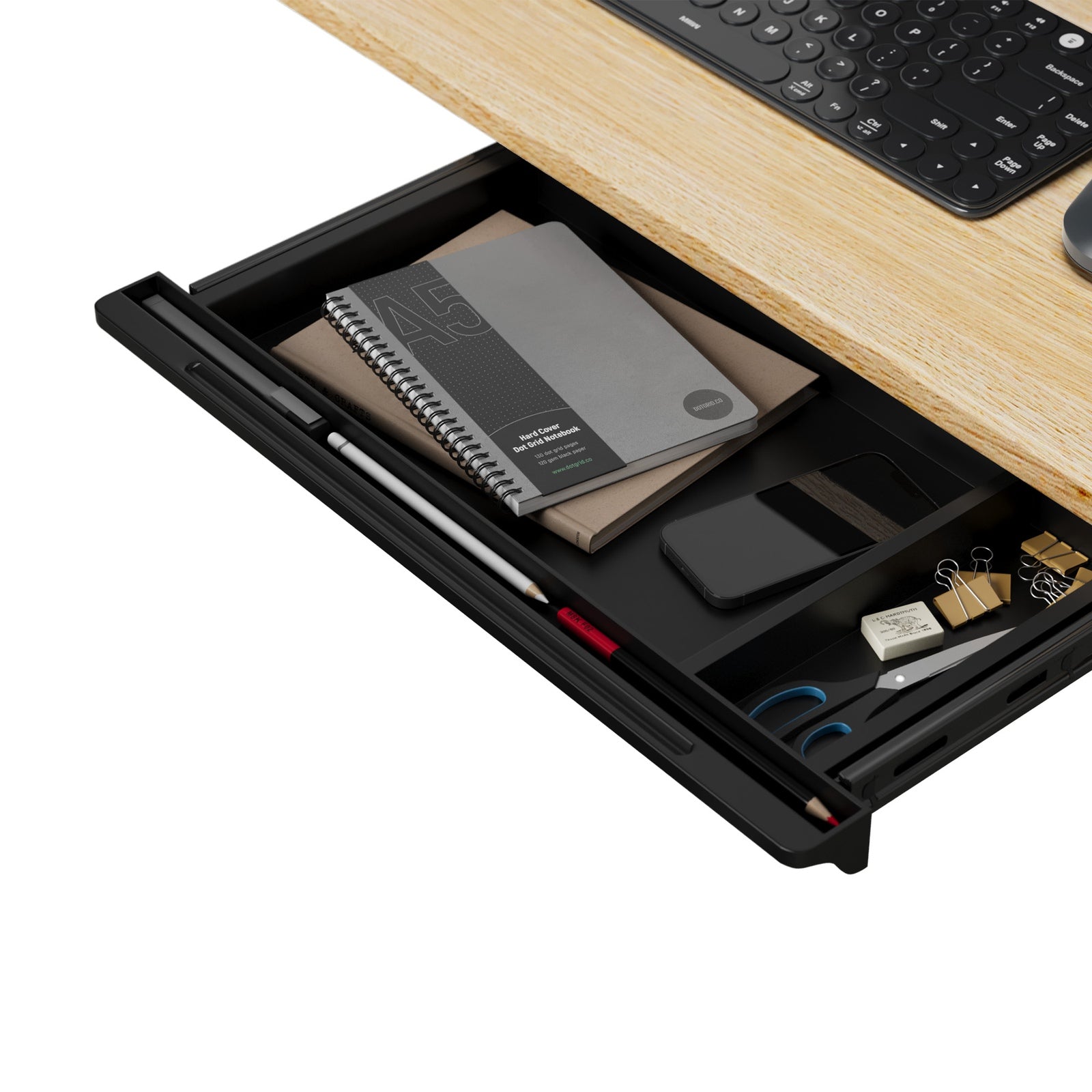 Oikiture Under Desk Drawer Pull-Out Drawer Sliding Tray Storage Organizer Black - Sunyee