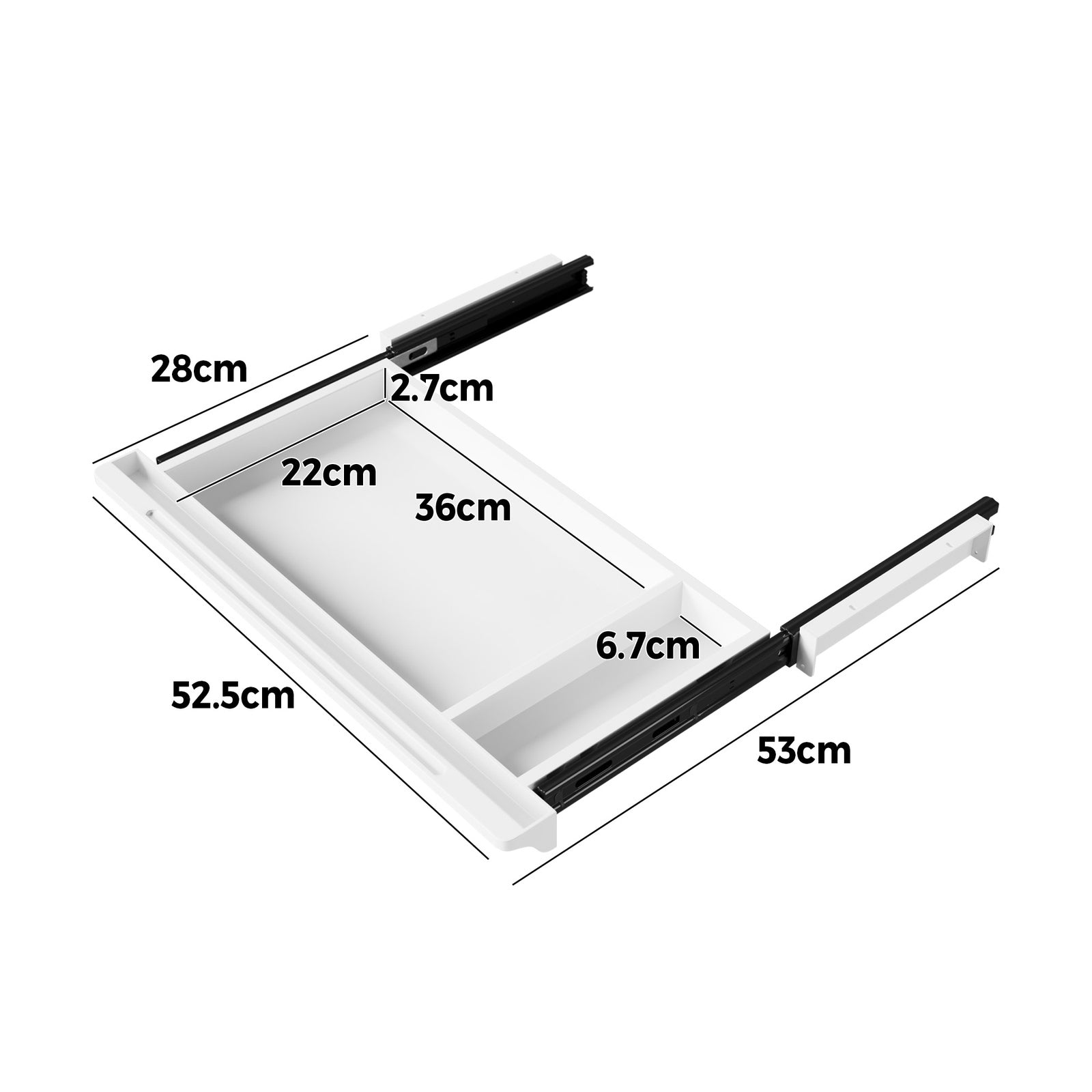 Oikiture Under Desk Drawer Pull-Out Drawer Sliding Tray Storage Organizer White - Sunyee