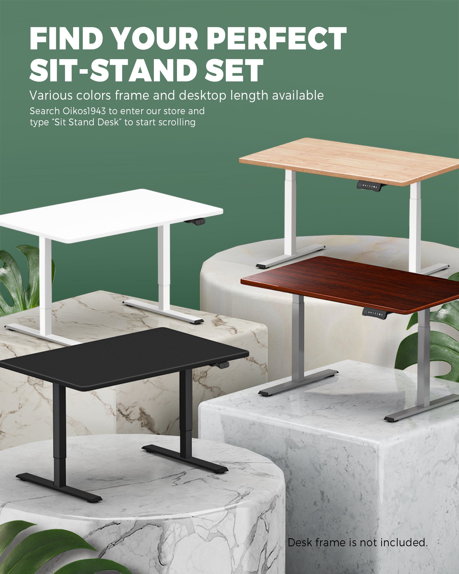 Oikiture Standing Desk Table Top Only For Office Computer Desk Sit Stand Frame - Sunyee