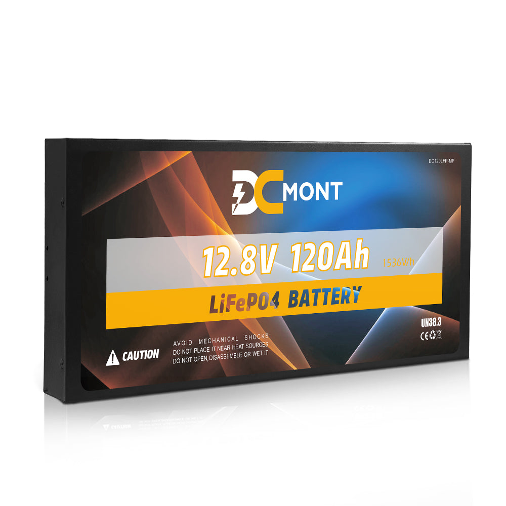 DC MONT 12V 120Ah Slimline Lithium Battery LiFePO4 Phosphate Deep Cycle Charger - Sunyee