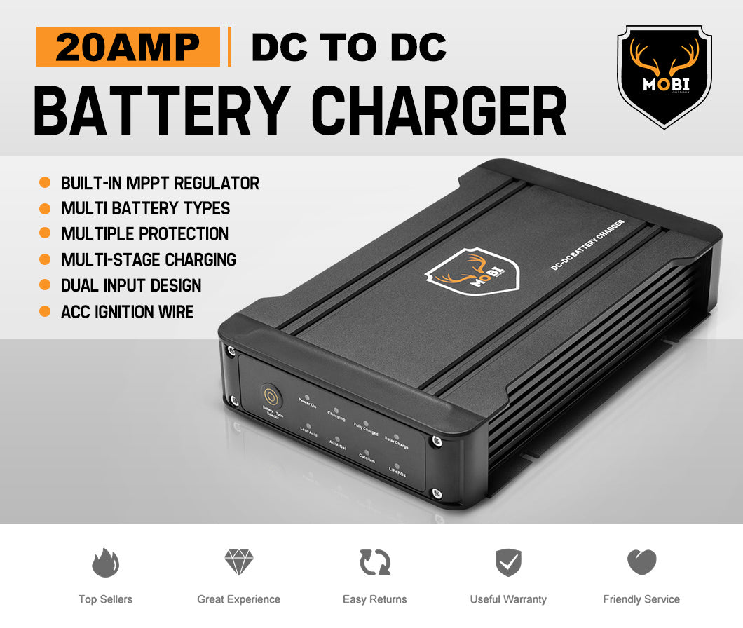 Mobi 12V 20A DC to DC Battery Charger Dual Battery System MPPT - Sunyee