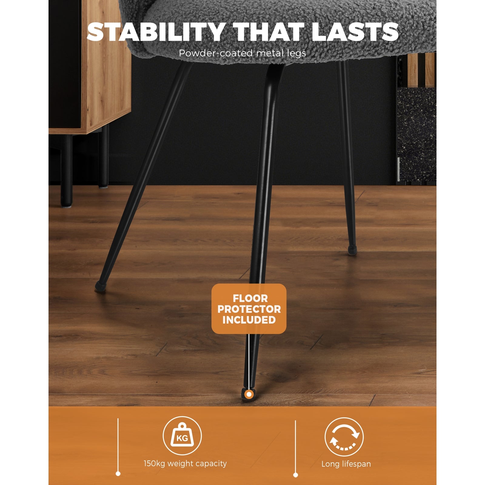 Oikiture Dining Chairs Accent Chair Armchair Kitchen Upholstered Exclusive Grey - Sunyee