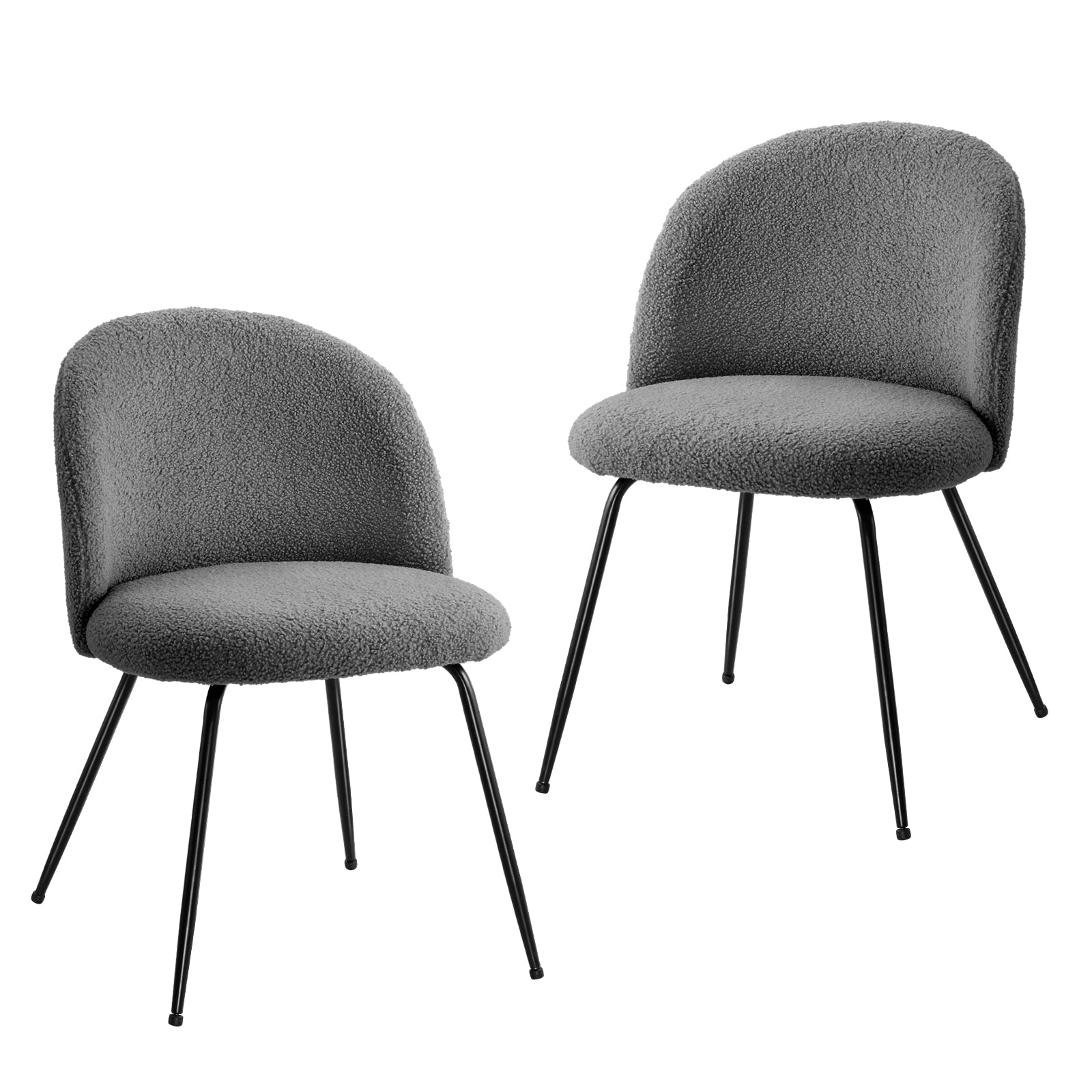 Oikiture Dining Chairs Accent Chair Armchair Kitchen Upholstered Exclusive Grey - Sunyee