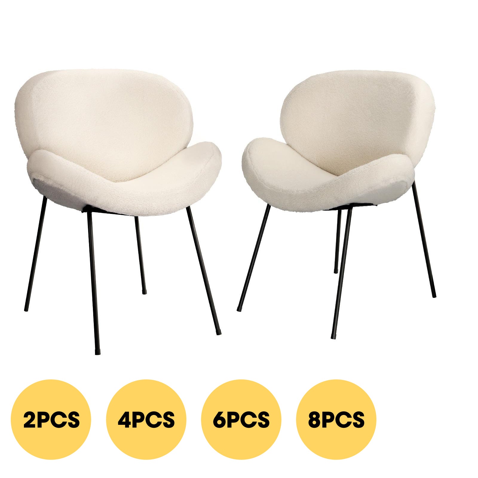 Oikiture Armchair Dining Chair Accent Chairs Tub Armchairs Sherpa White - Sunyee