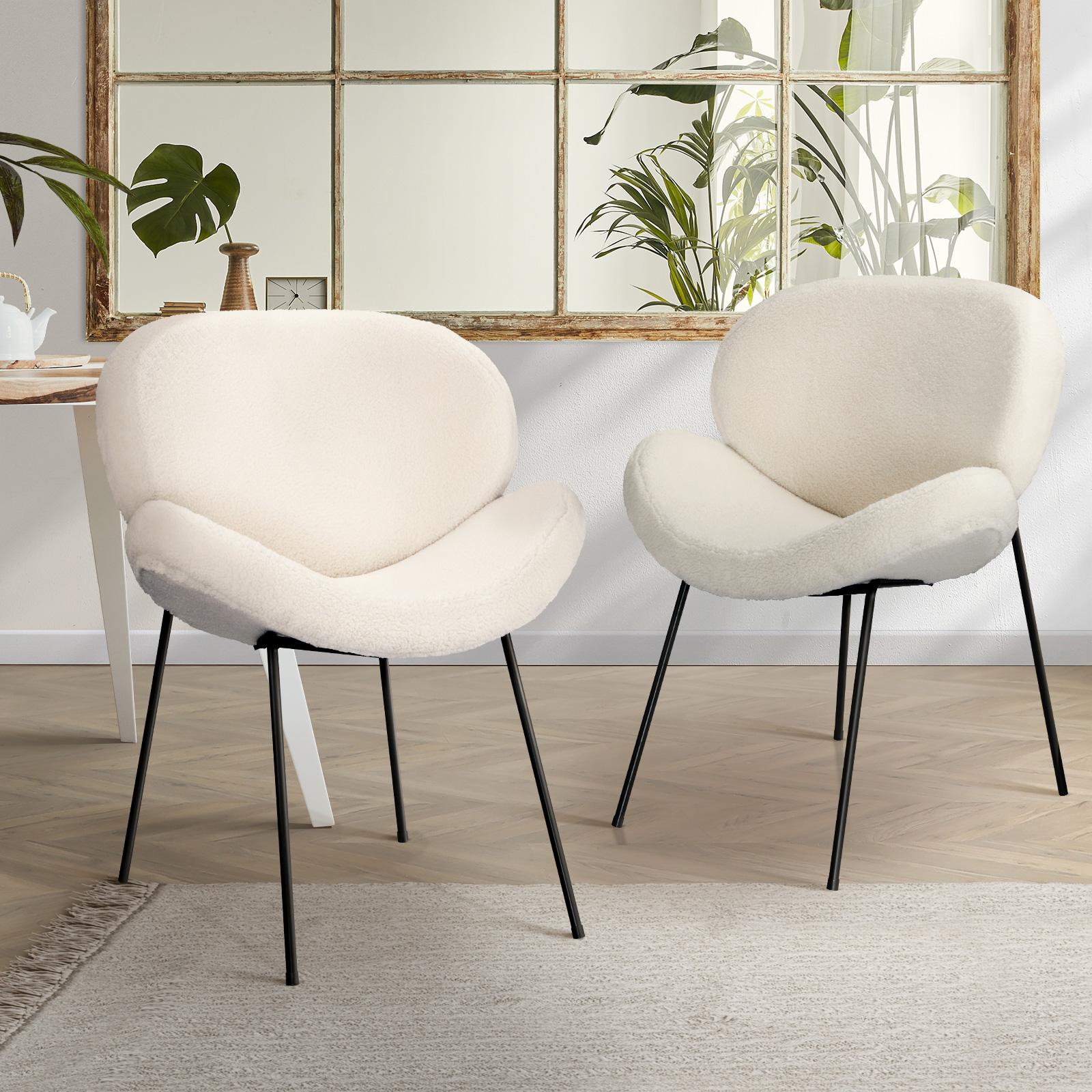 Oikiture 2x Dining Chair Accent Chairs Tub Armchairs Sherpa 4 Style - Sunyee