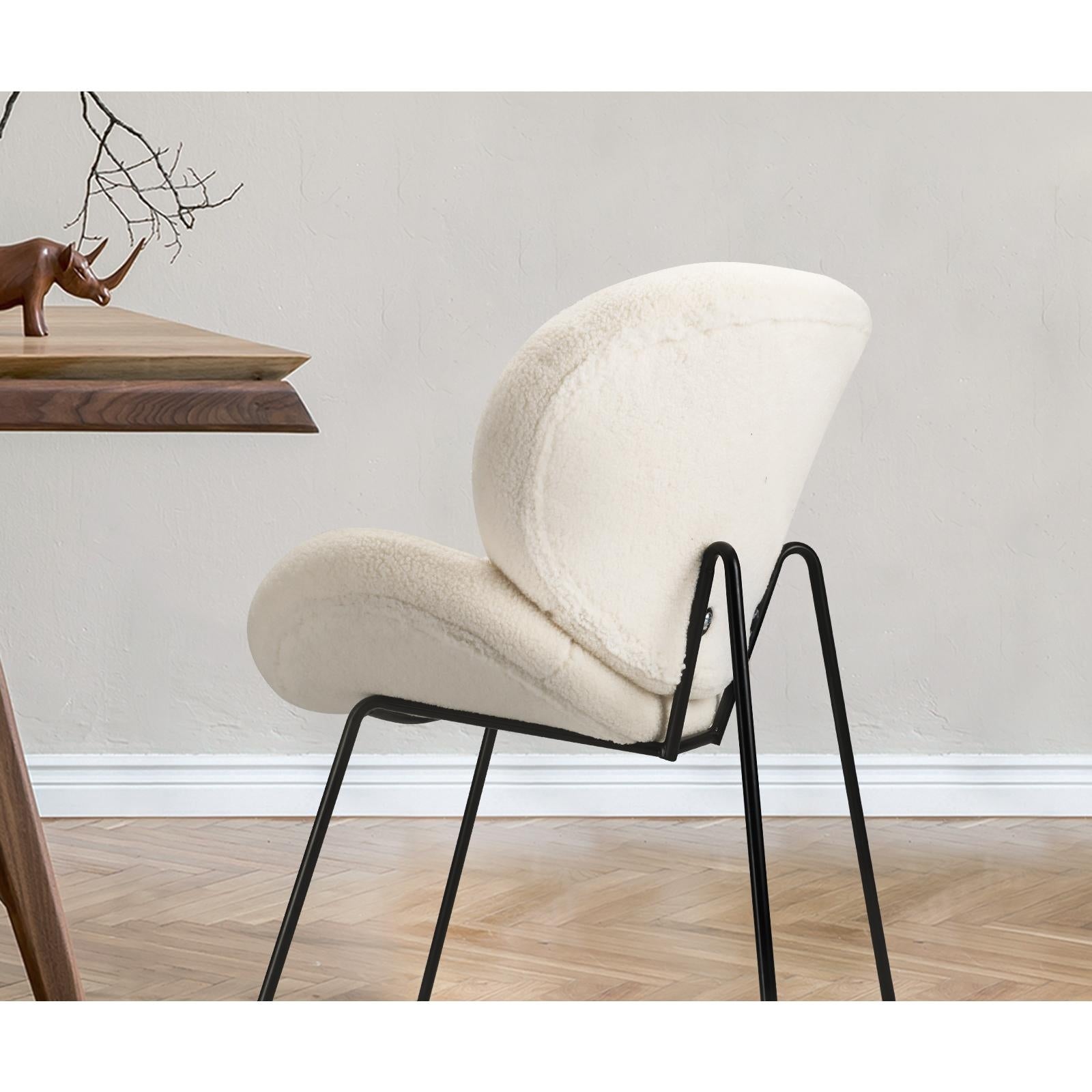 Oikiture Armchair Dining Chair Accent Chairs Tub Armchairs Sherpa White - Sunyee