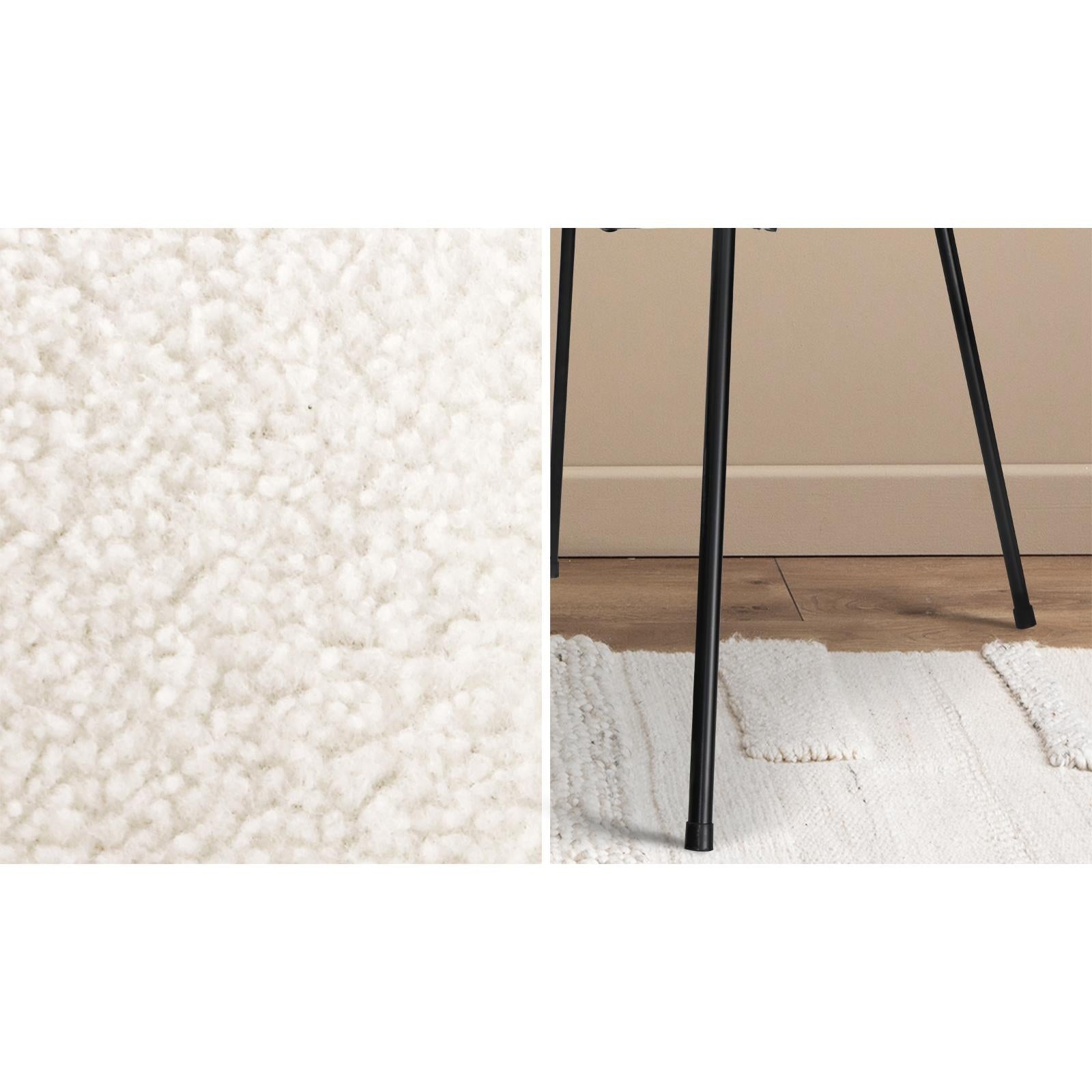 Oikiture Armchair Dining Chair Accent Chairs Tub Armchairs Sherpa White - Sunyee