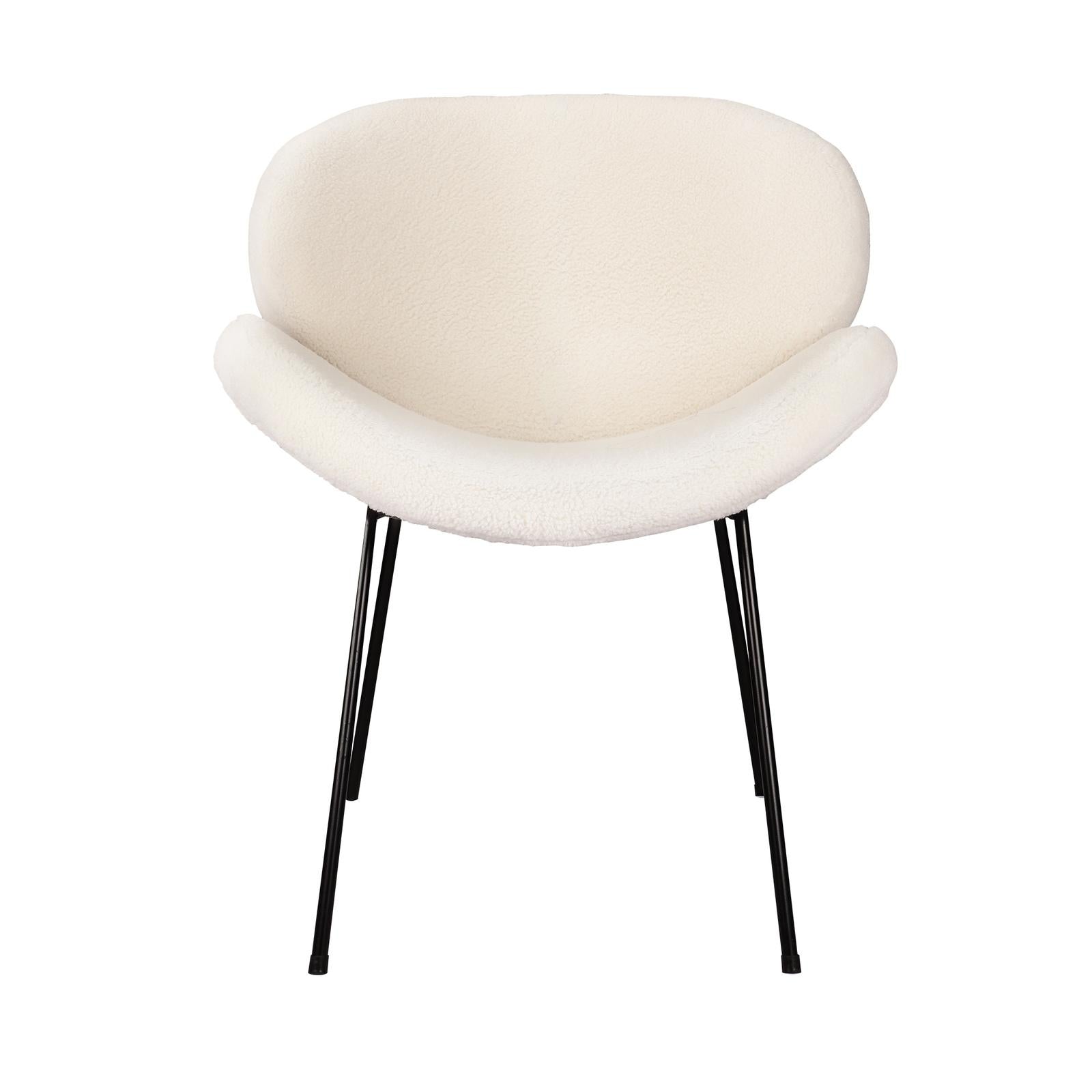 Oikiture Armchair Dining Chair Accent Chairs Tub Armchairs Sherpa White - Sunyee