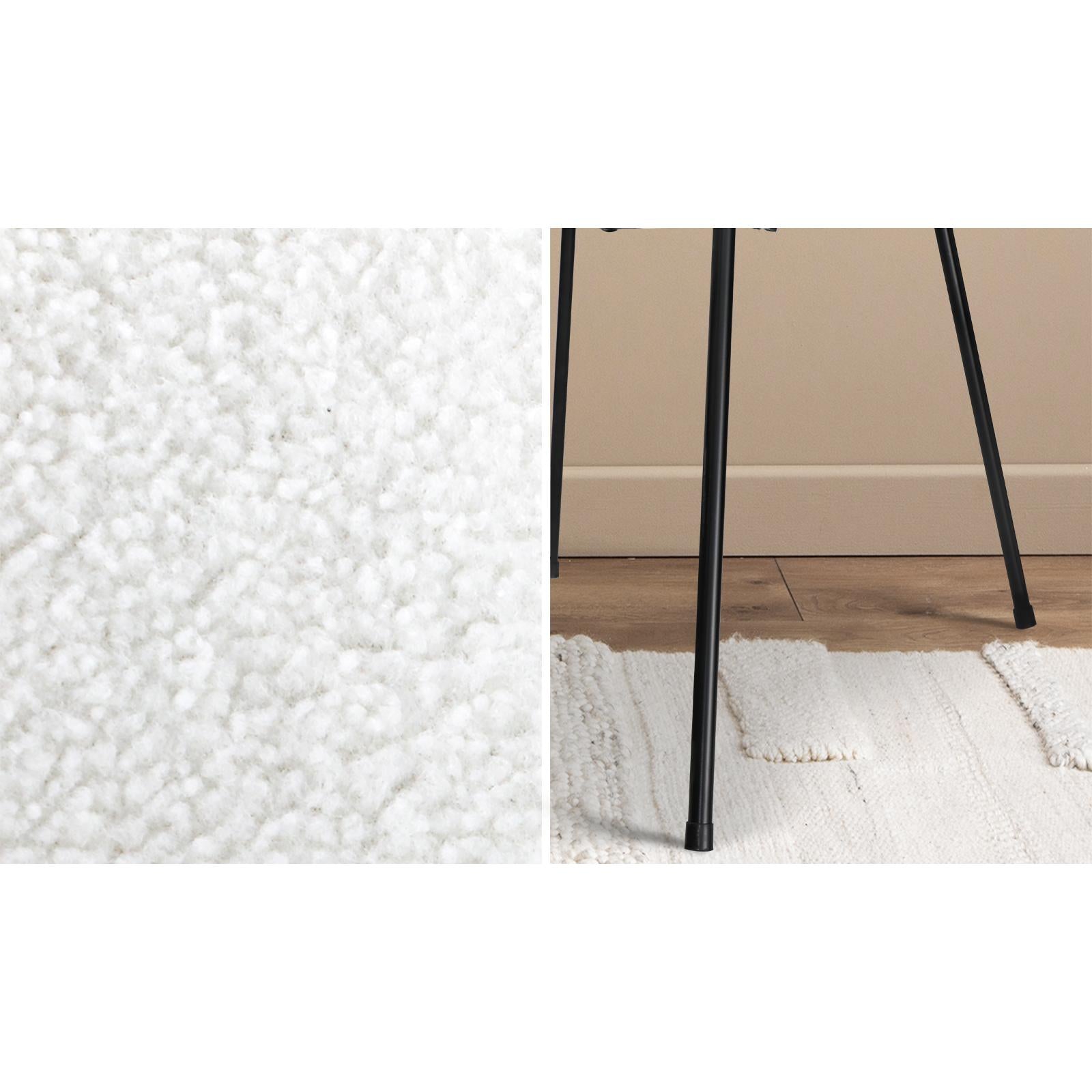 Oikiture 1PC Armchair Dining Chair Accent Chairs Tub Armchairs Sherpa Beige - Sunyee