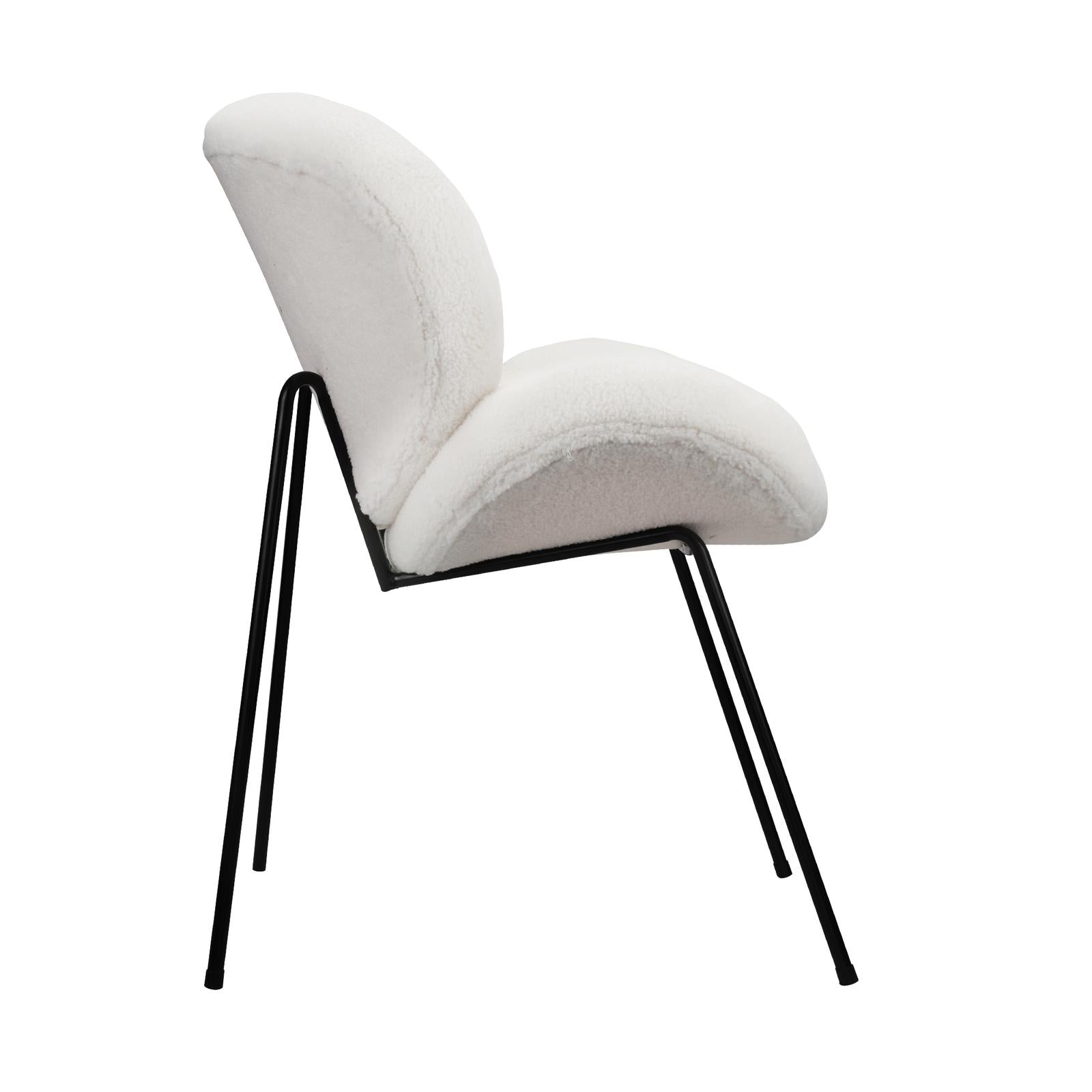 Oikiture 1PC Armchair Dining Chair Accent Chairs Tub Armchairs Sherpa Beige - Sunyee
