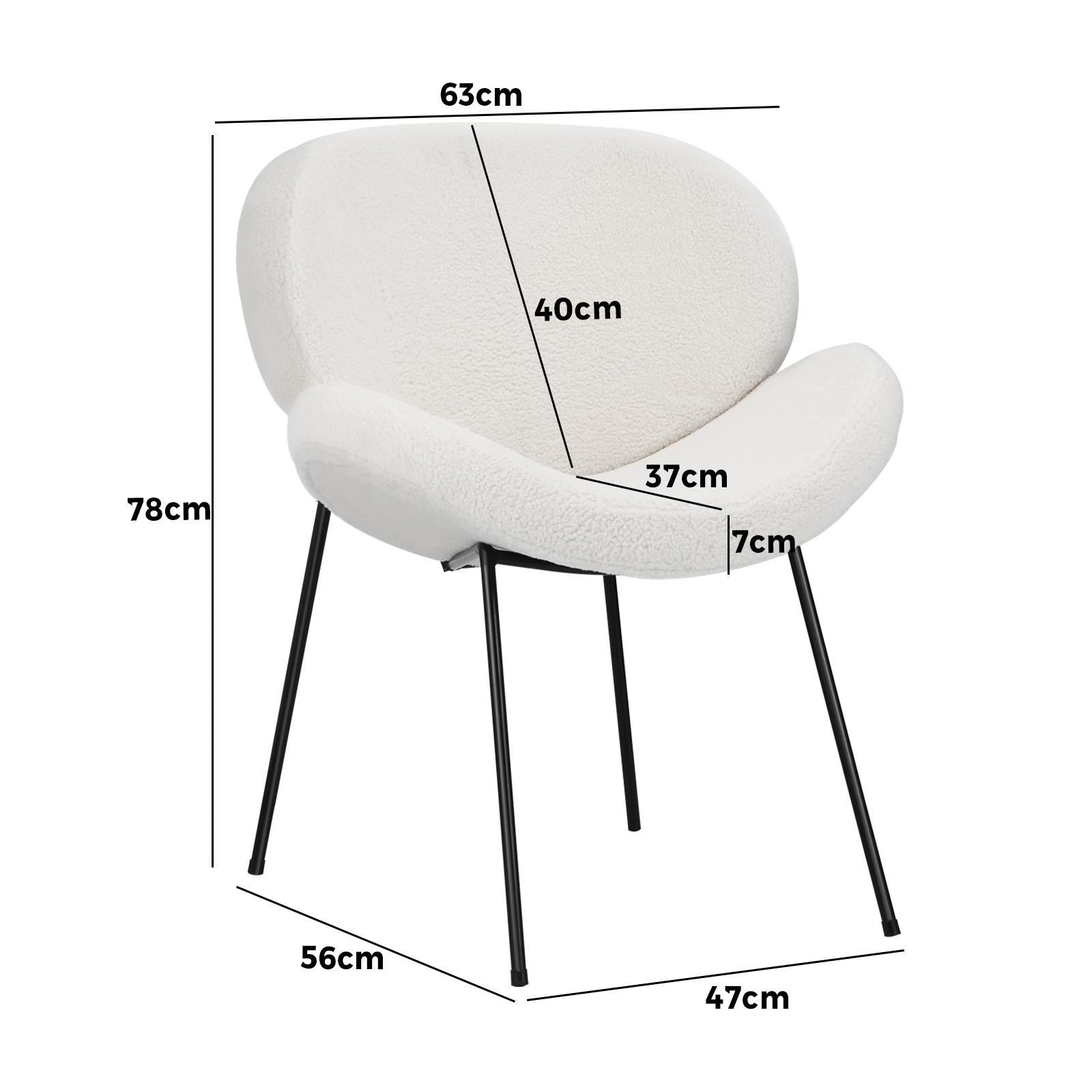 Oikiture 1PC Armchair Dining Chair Accent Chairs Tub Armchairs Sherpa Beige - Sunyee