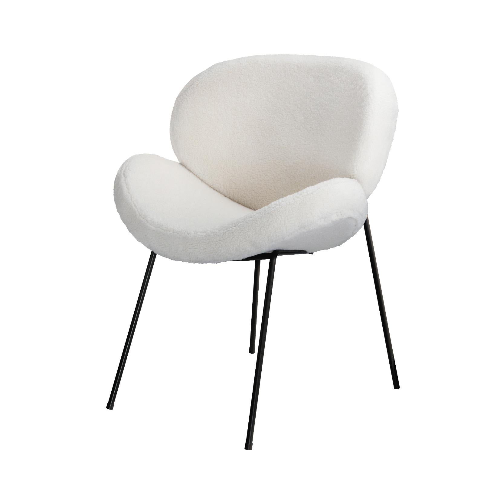 Oikiture 1PC Armchair Dining Chair Accent Chairs Tub Armchairs Sherpa Beige - Sunyee