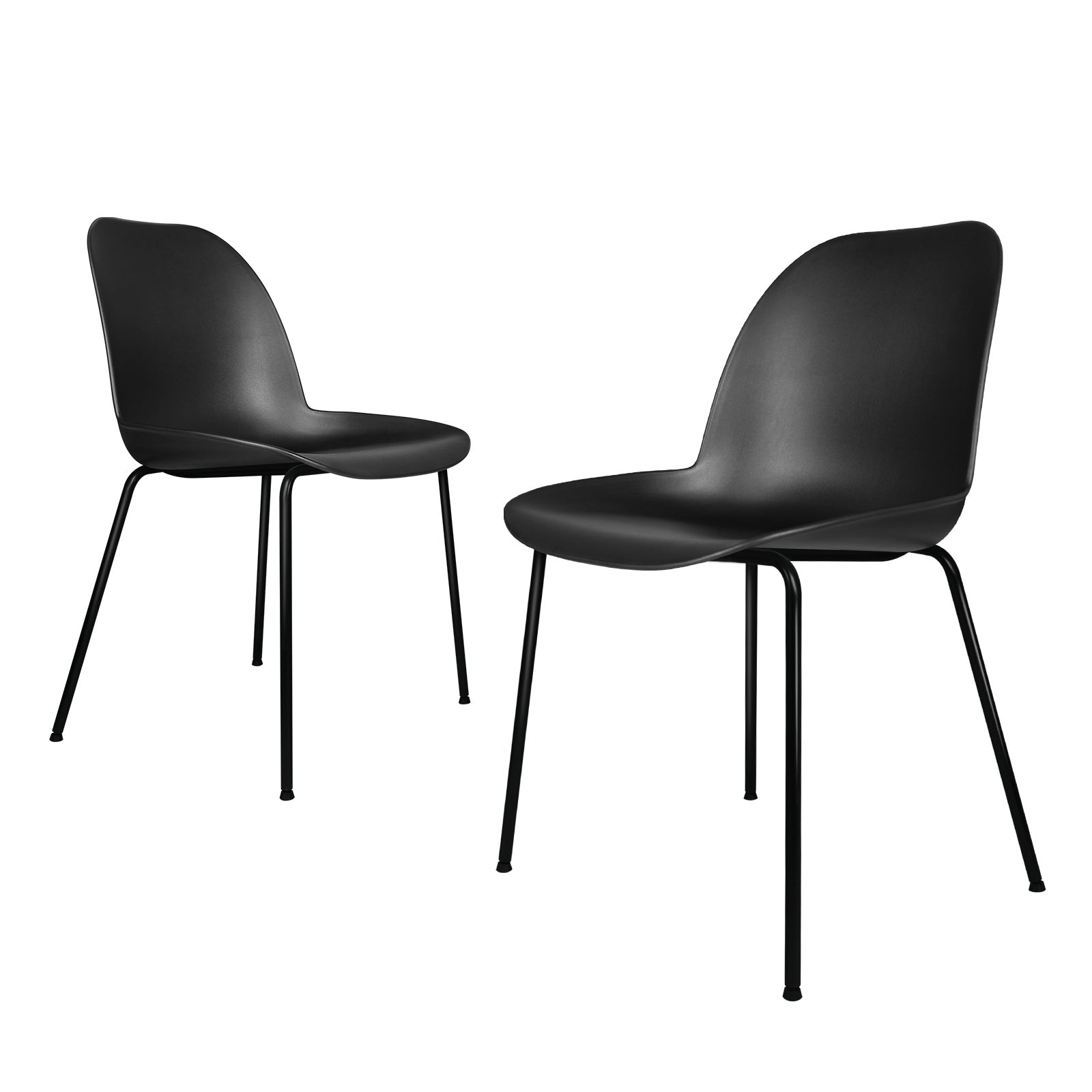 Oikiture Dining Chairs Kitchen Chair Exclusive Lounge Room Metal Plastic Blackx2 - Sunyee