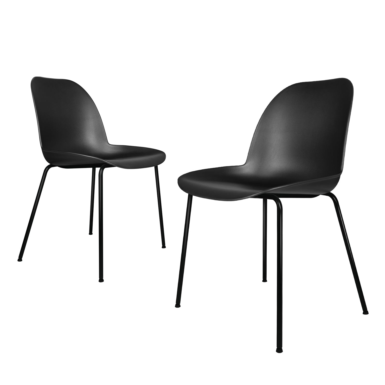 Oikiture Dining Chairs Kitchen Chair Exclusive Lounge Room Metal Plastic Blackx2 - Sunyee